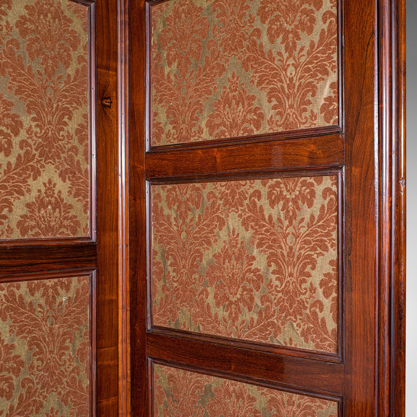 Grande paravento antico a 4 pannelli, divisorio inglese, punto d'ago, Regenza In condizioni buone in vendita a Hele, Devon, GB