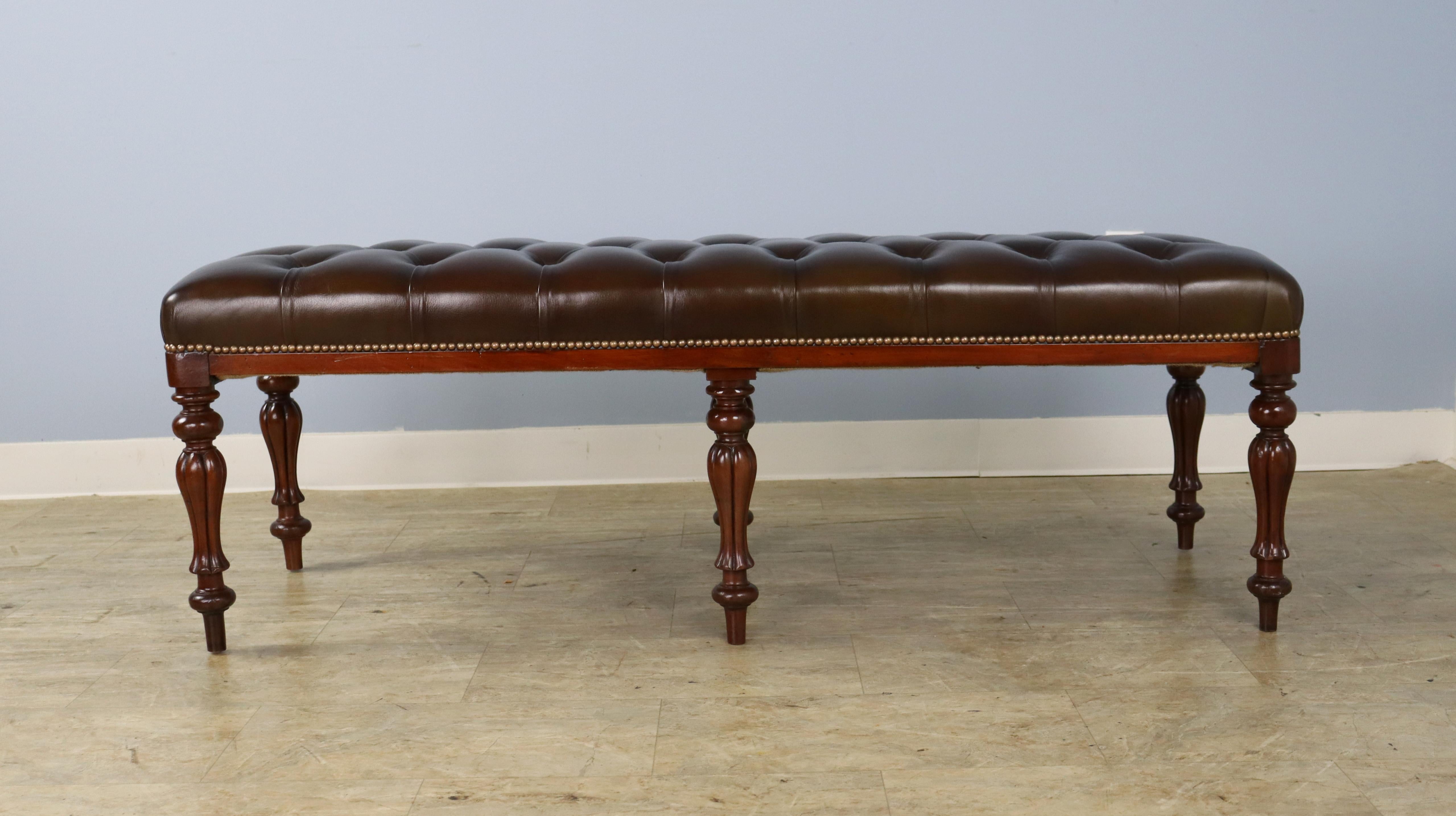 antique leather bench