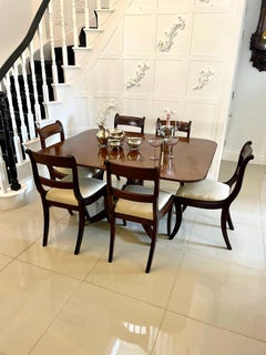 Large Antique 6 Seater Regency Quality Figured Mahogany Dining Table