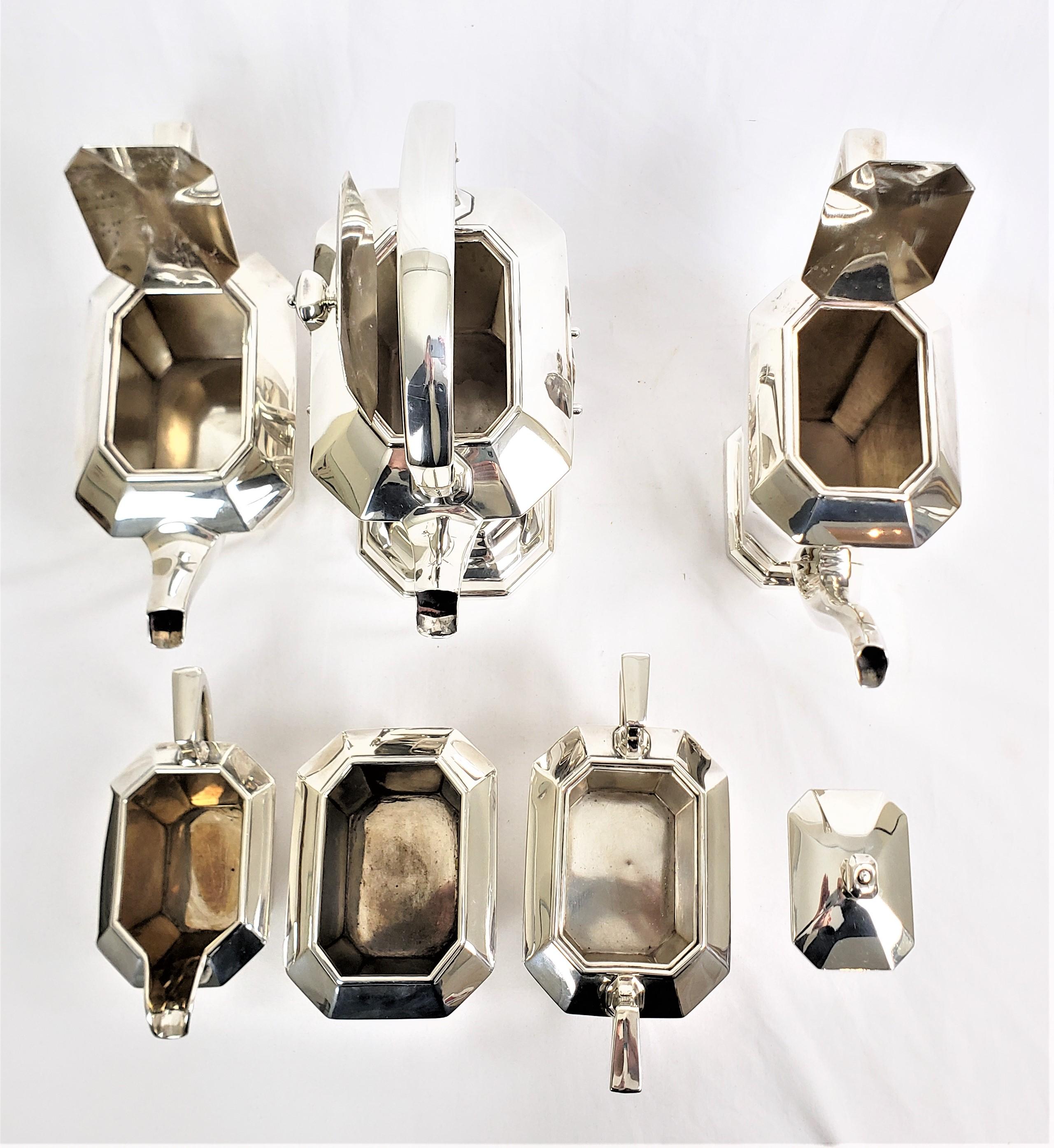 Large Antique 7 Piece Art Deco Black, Starr & Frost Sterling Silver Tea Set 5