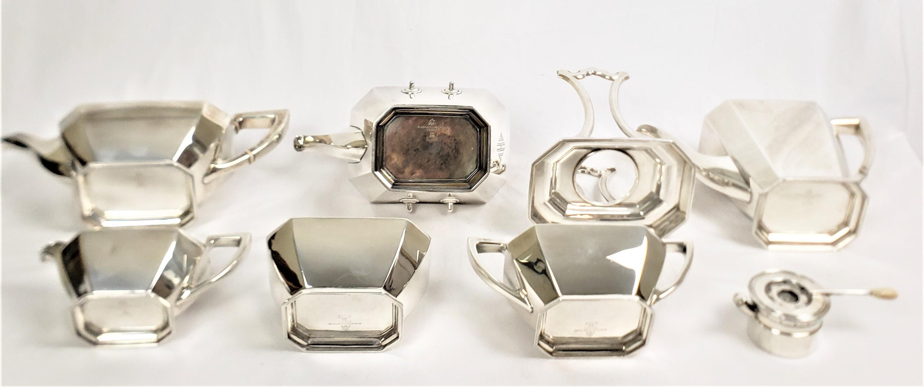 Large Antique 7 Piece Art Deco Black, Starr & Frost Sterling Silver Tea Set 6