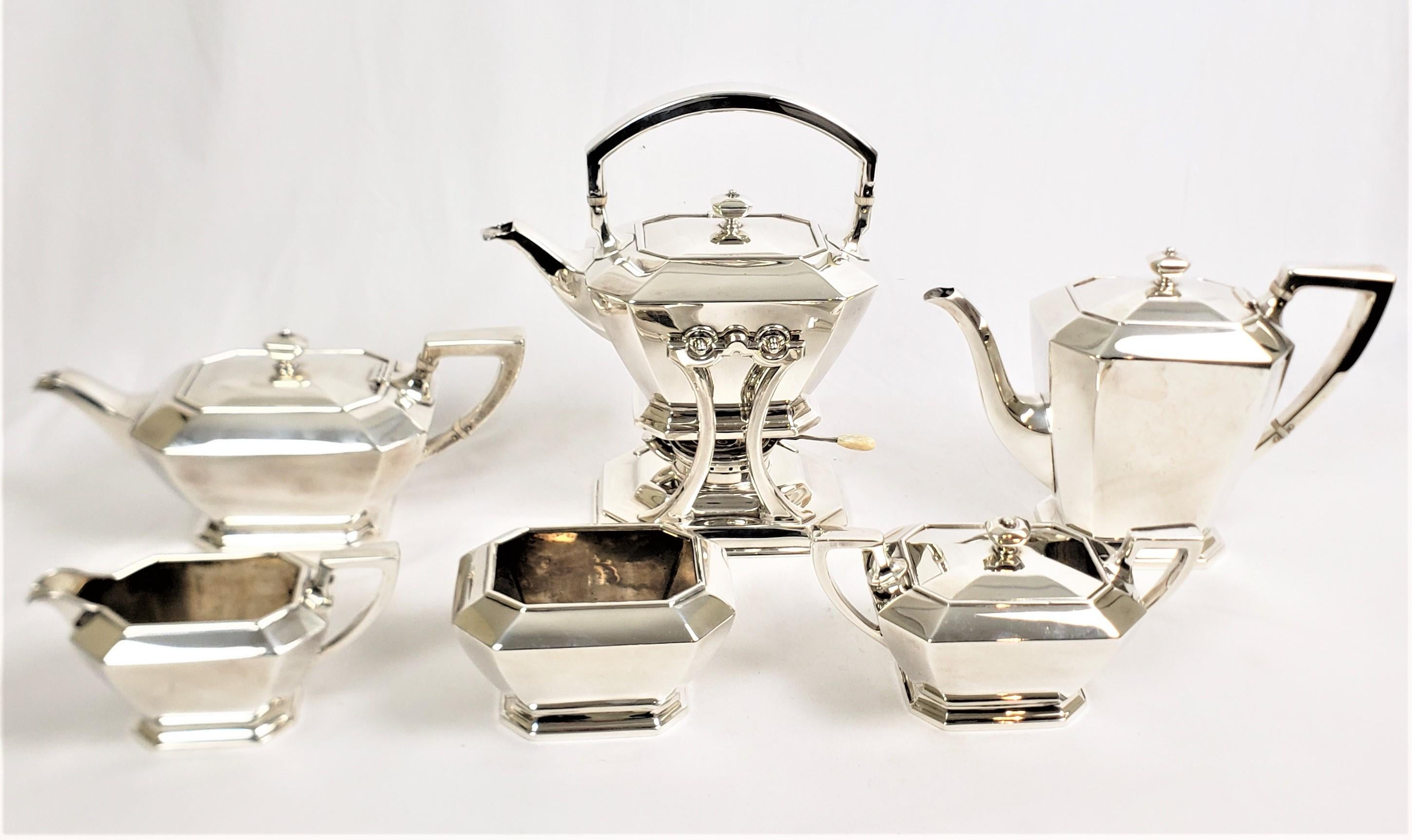 Large Antique 7 Piece Art Deco Black, Starr & Frost Sterling Silver Tea Set 2