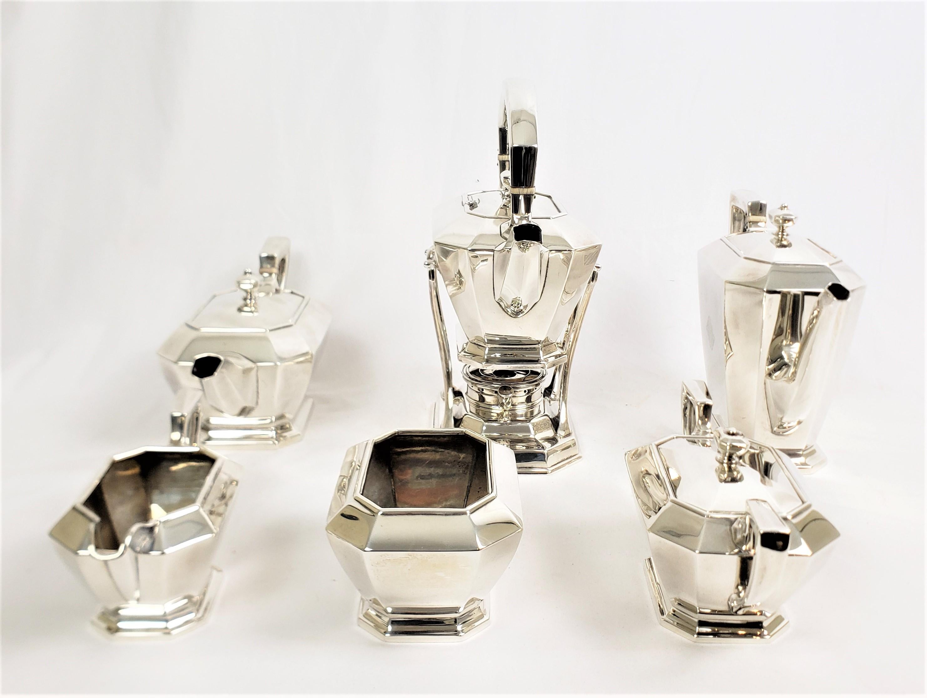 Large Antique 7 Piece Art Deco Black, Starr & Frost Sterling Silver Tea Set 3