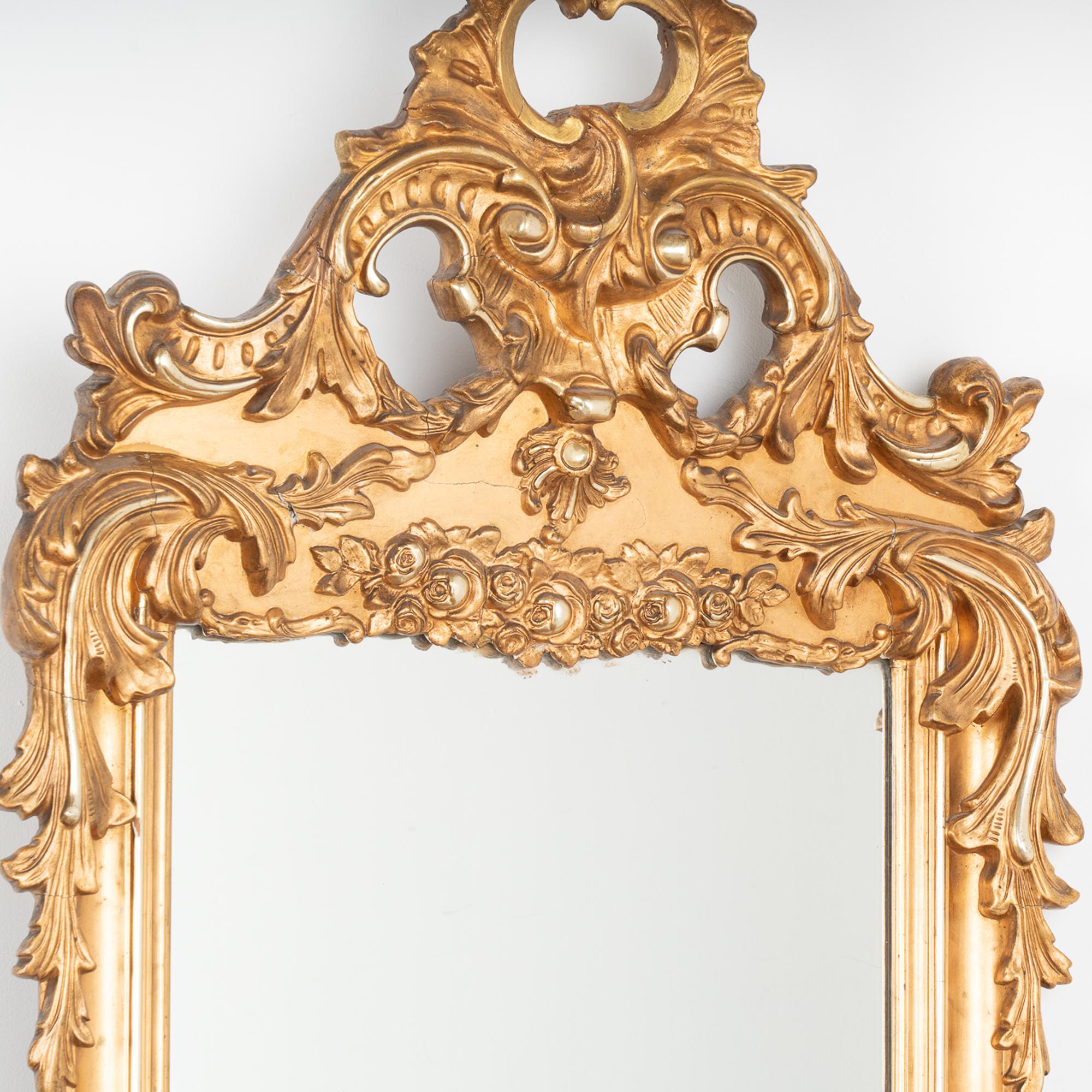 gold ornate floor mirror