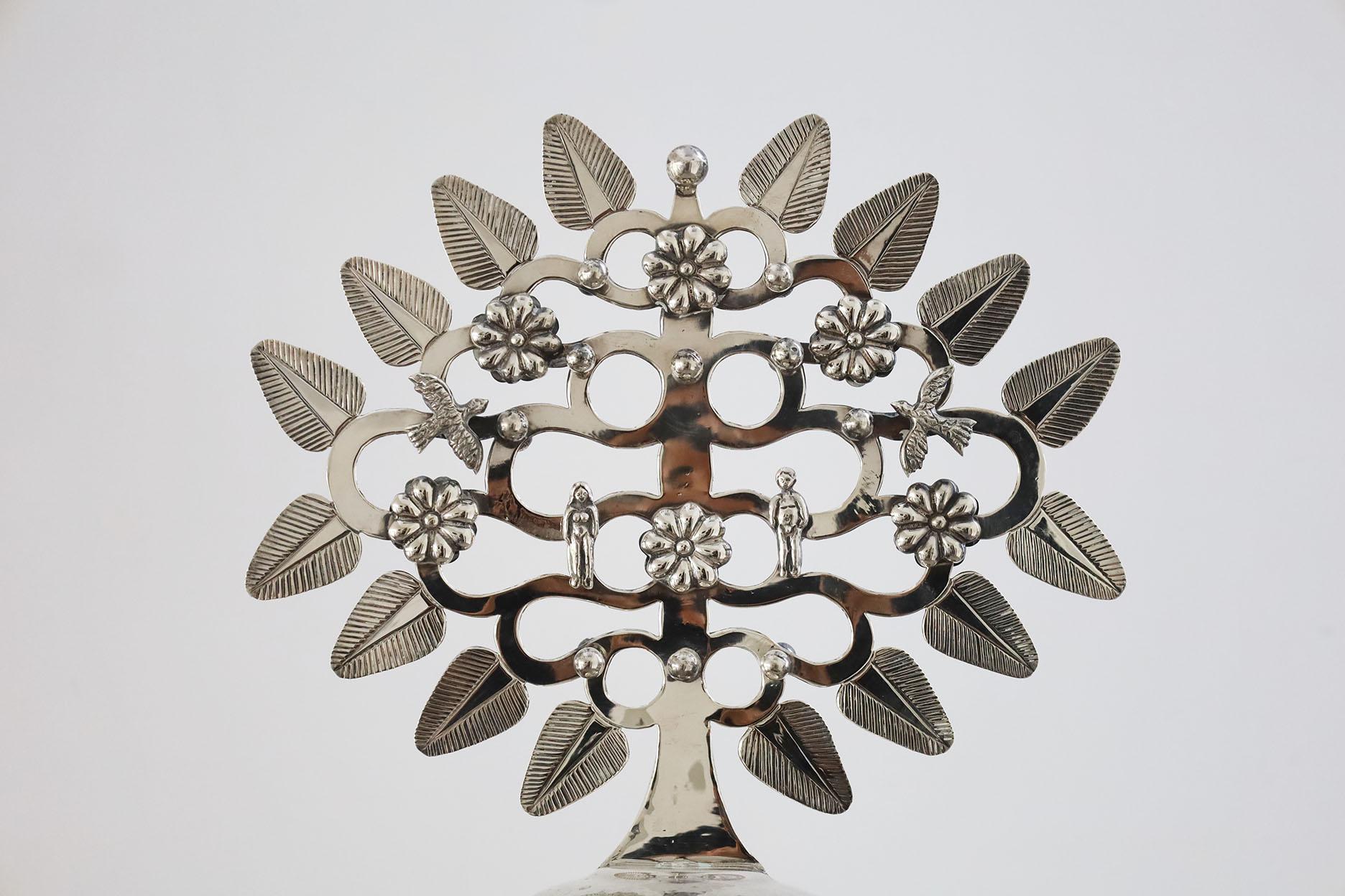 Großes antikes 925er Silber, antik  „Arbol de la Vida“  Glocke (Handgefertigt) im Angebot