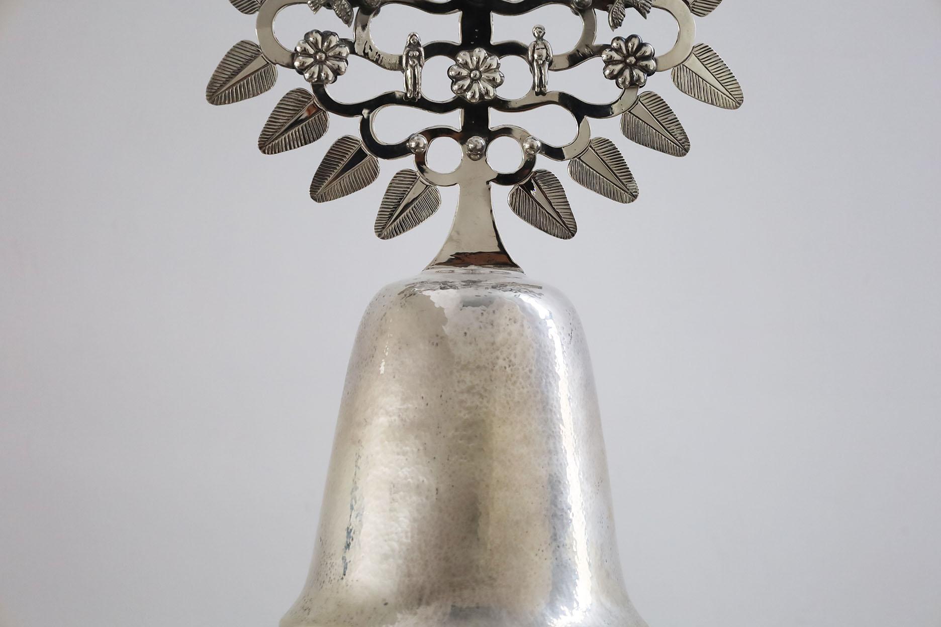Großes antikes 925er Silber, antik  „Arbol de la Vida“  Glocke im Angebot 2