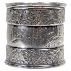 Large Antique Aesthetic Movement Gorham Sterling Silver Napkin Ring