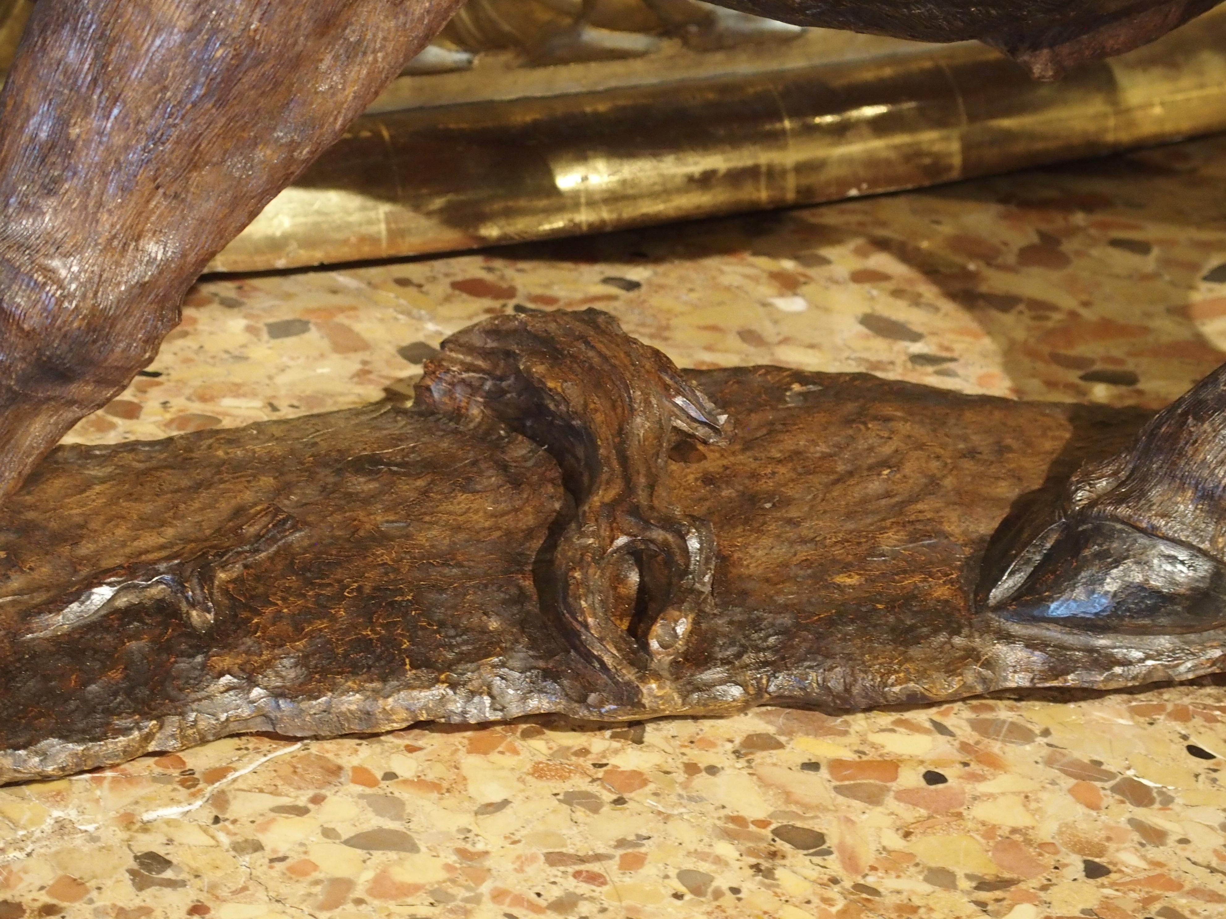 Grande sculpture ancienne de buffle du Cap en bois dur africain, vers 1900 en vente 3