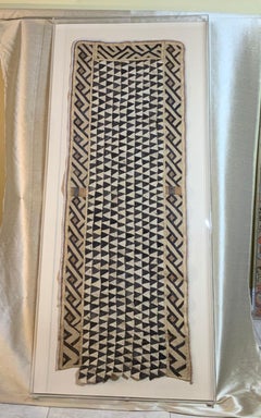 Large Antique African Kuba Textile Museum Mount in Lucite Shadowbox