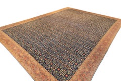 Elegant 1920s Spanish Hand-Woven Wool Rug, Lattice Design, 163x124\"