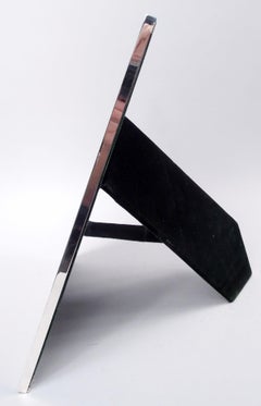 Grand cadre photo ancien en argent sterling de style Art déco américain