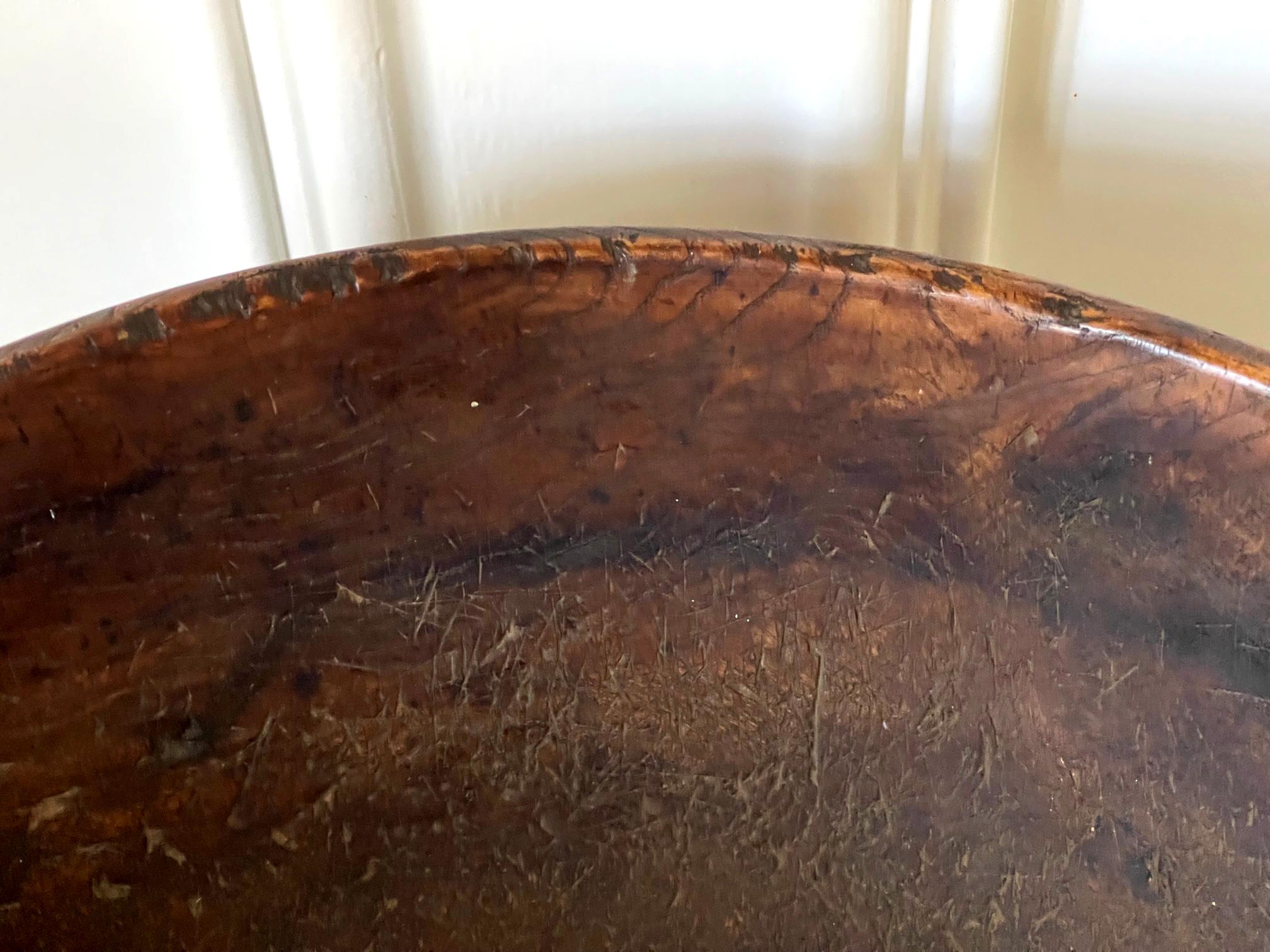 Large Antique American Burl Bowl For Sale 8