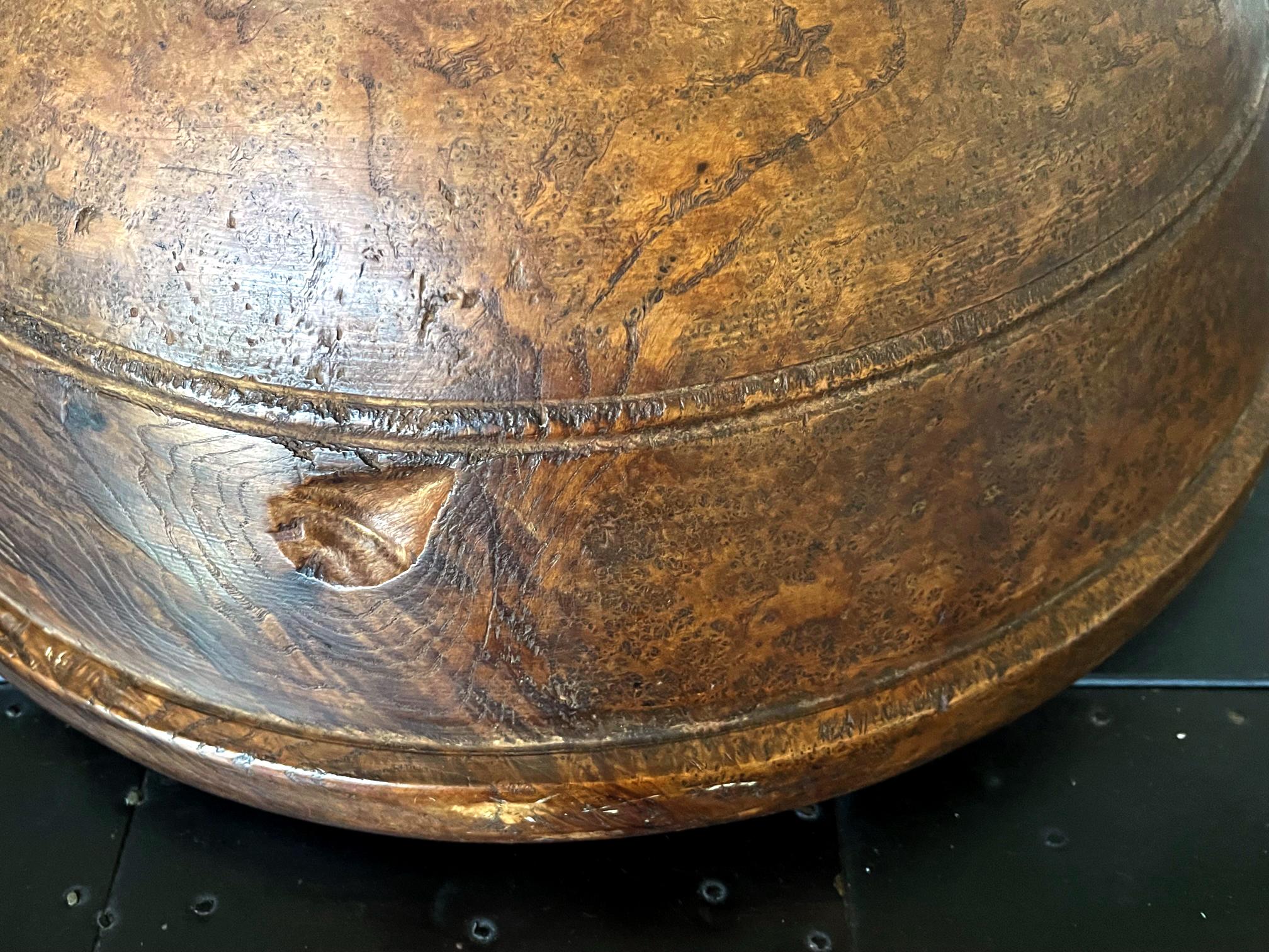 Large Antique American Burl Bowl For Sale 9