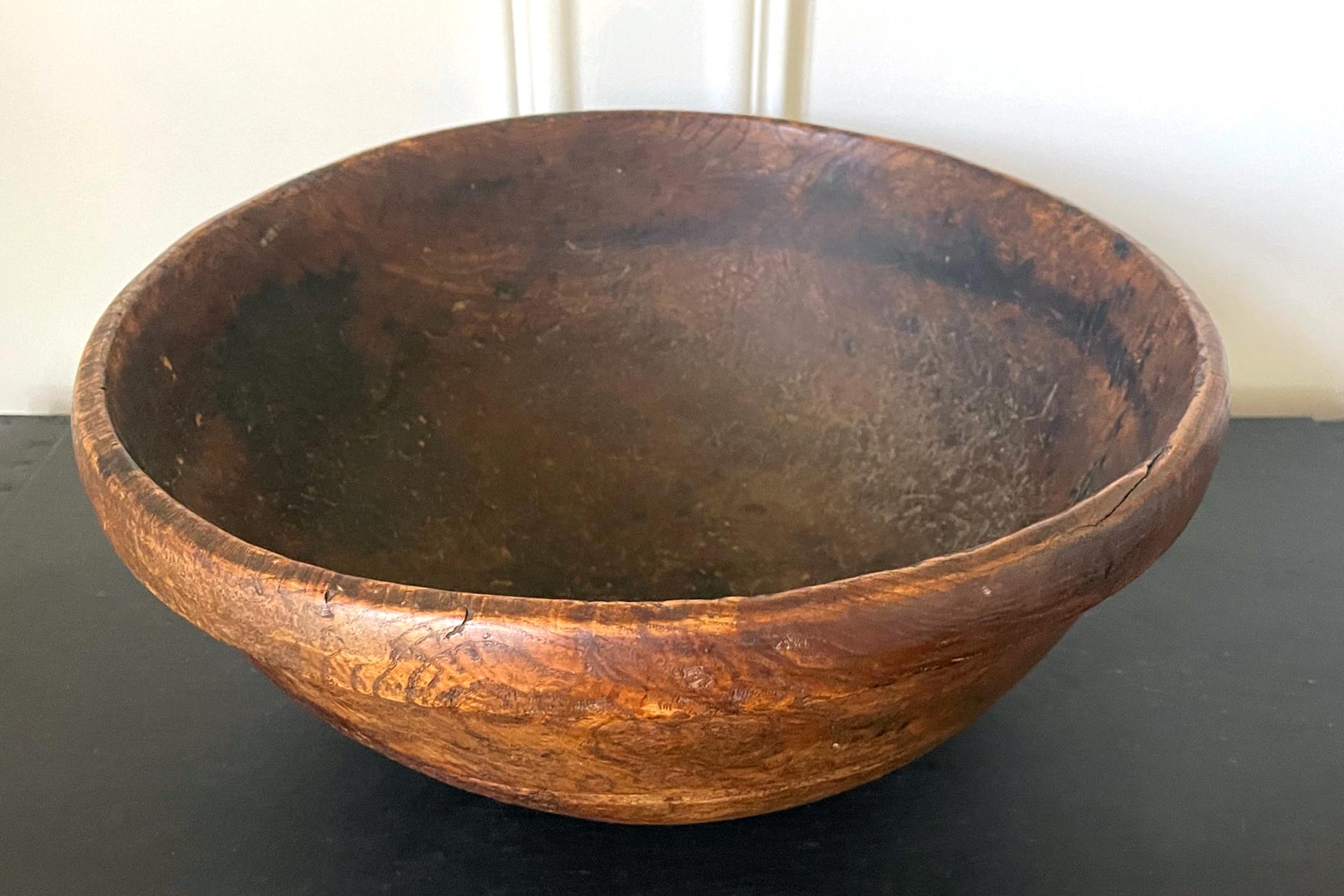 Large Antique American Burl Bowl For Sale 2