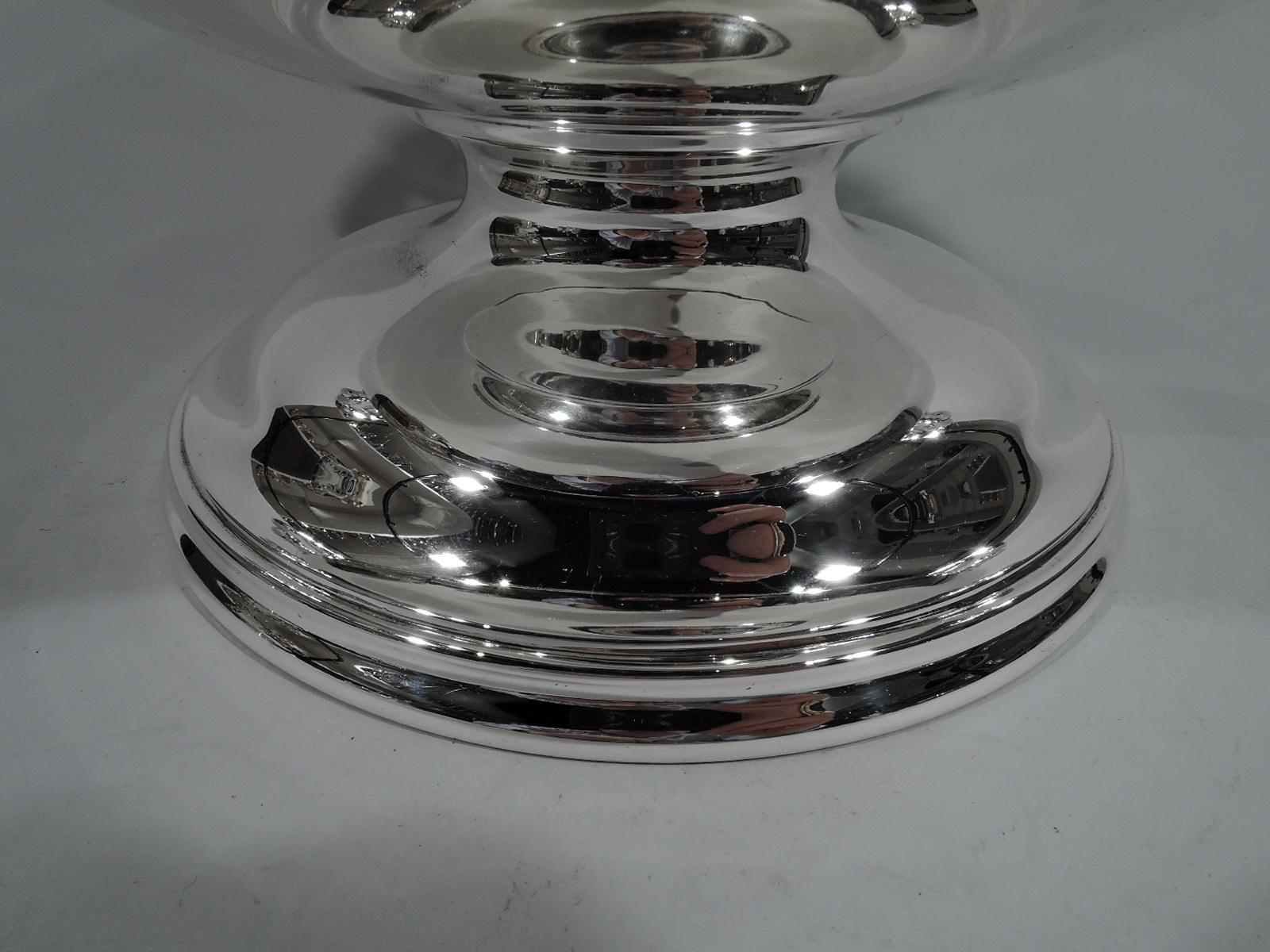 Large Antique American Classical Sterling Silver Centerpiece Trophy Bowl In Excellent Condition In New York, NY