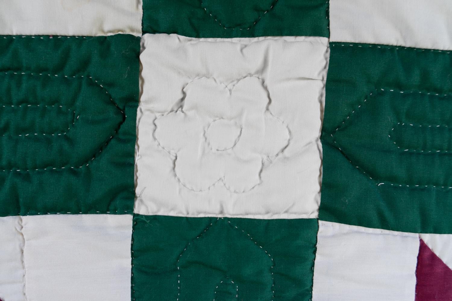 Colcha antigua americana cosida a mano, patrón de bloque de velero, principios del siglo XX en venta 3