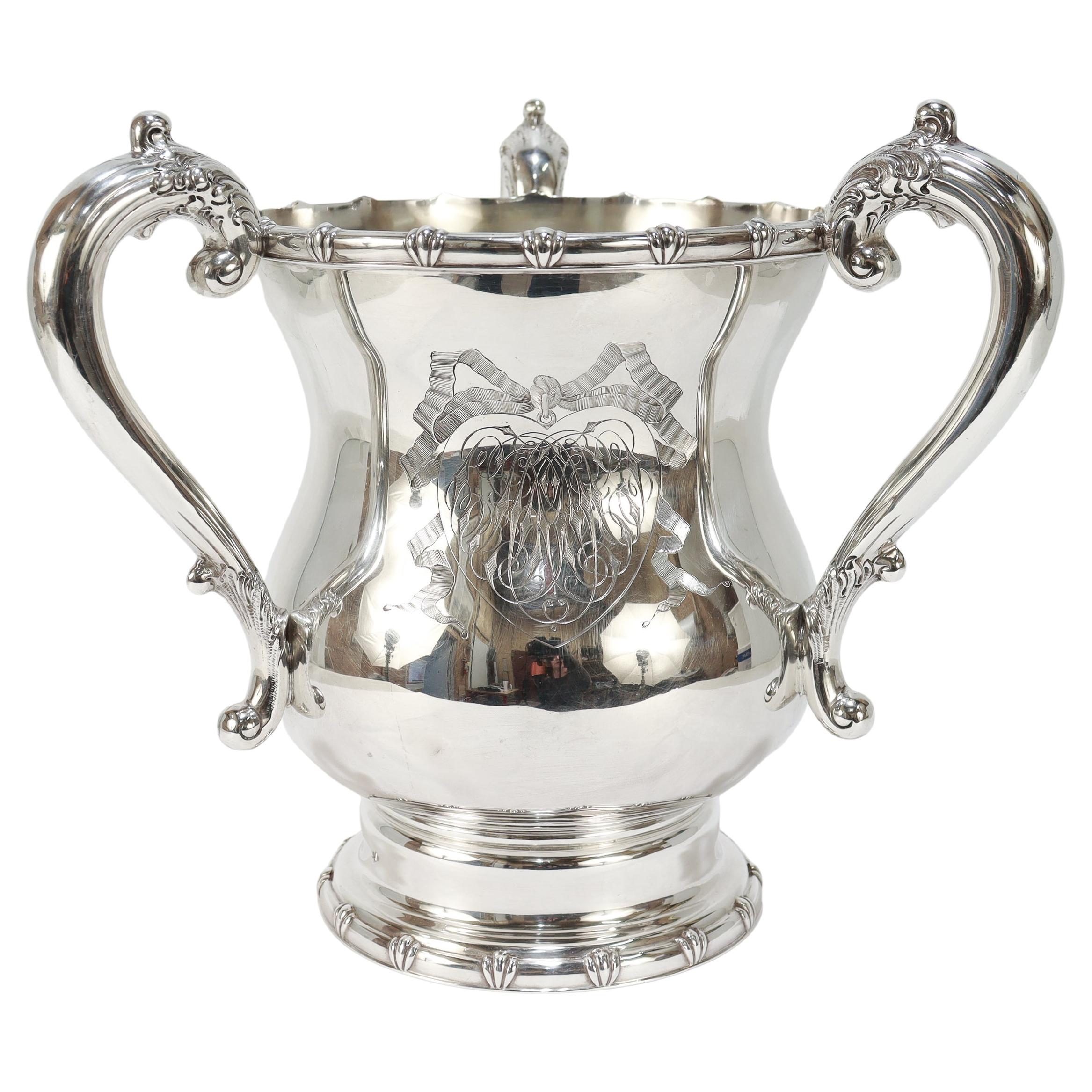 Large Antique American Sterling Silver Tyg / Loving Cup by Howard & Co.