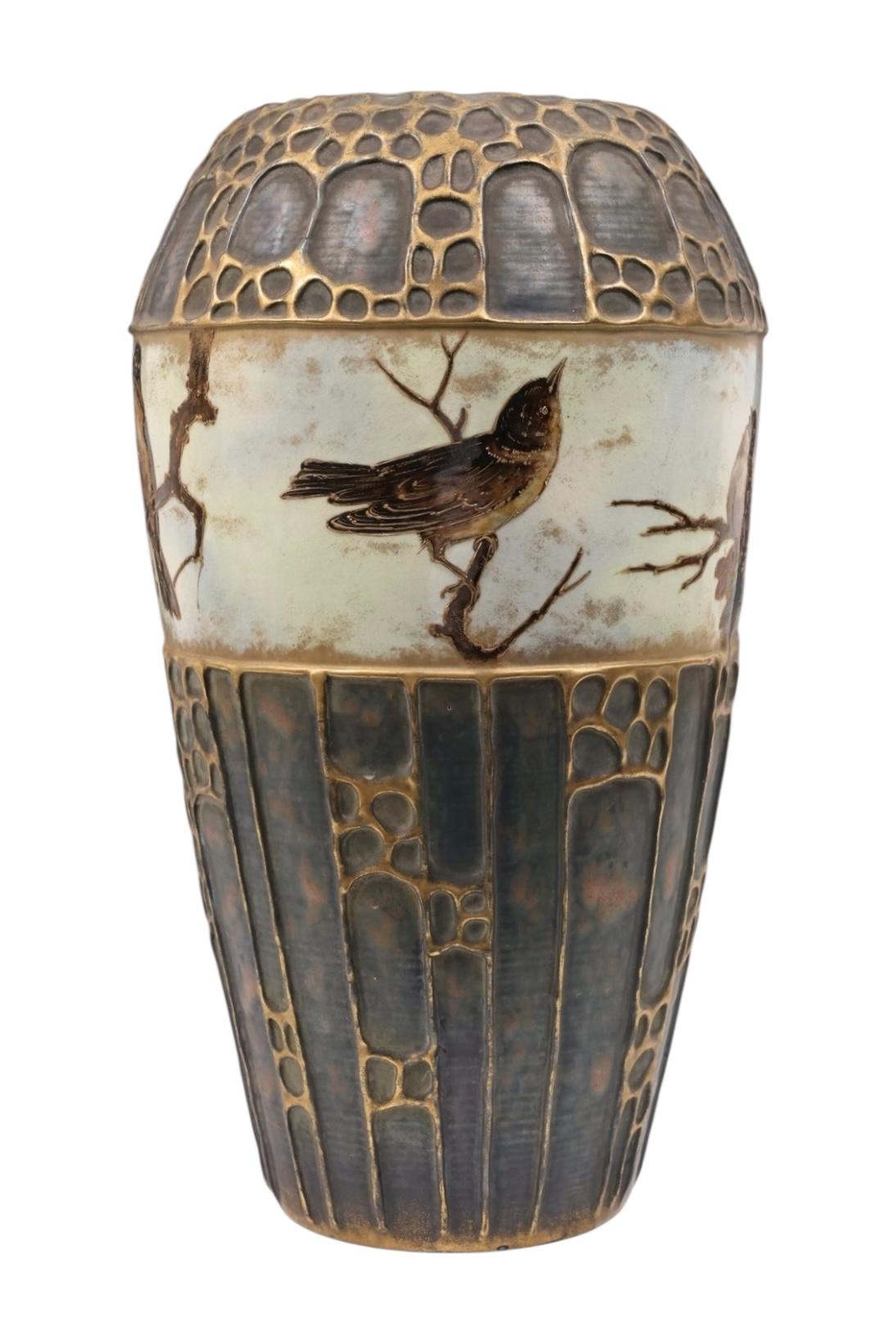 Gilt Large Antique Amphora Vase -- 18 Inch Height For Sale