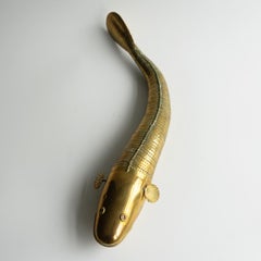 Large Antique Anglo Indian Folk Art Articulated Brass 'Medina' Fish, Late 19th C