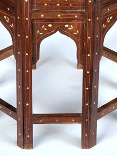 Large Antique Anglo Indian Octagonal Side/traveling Table