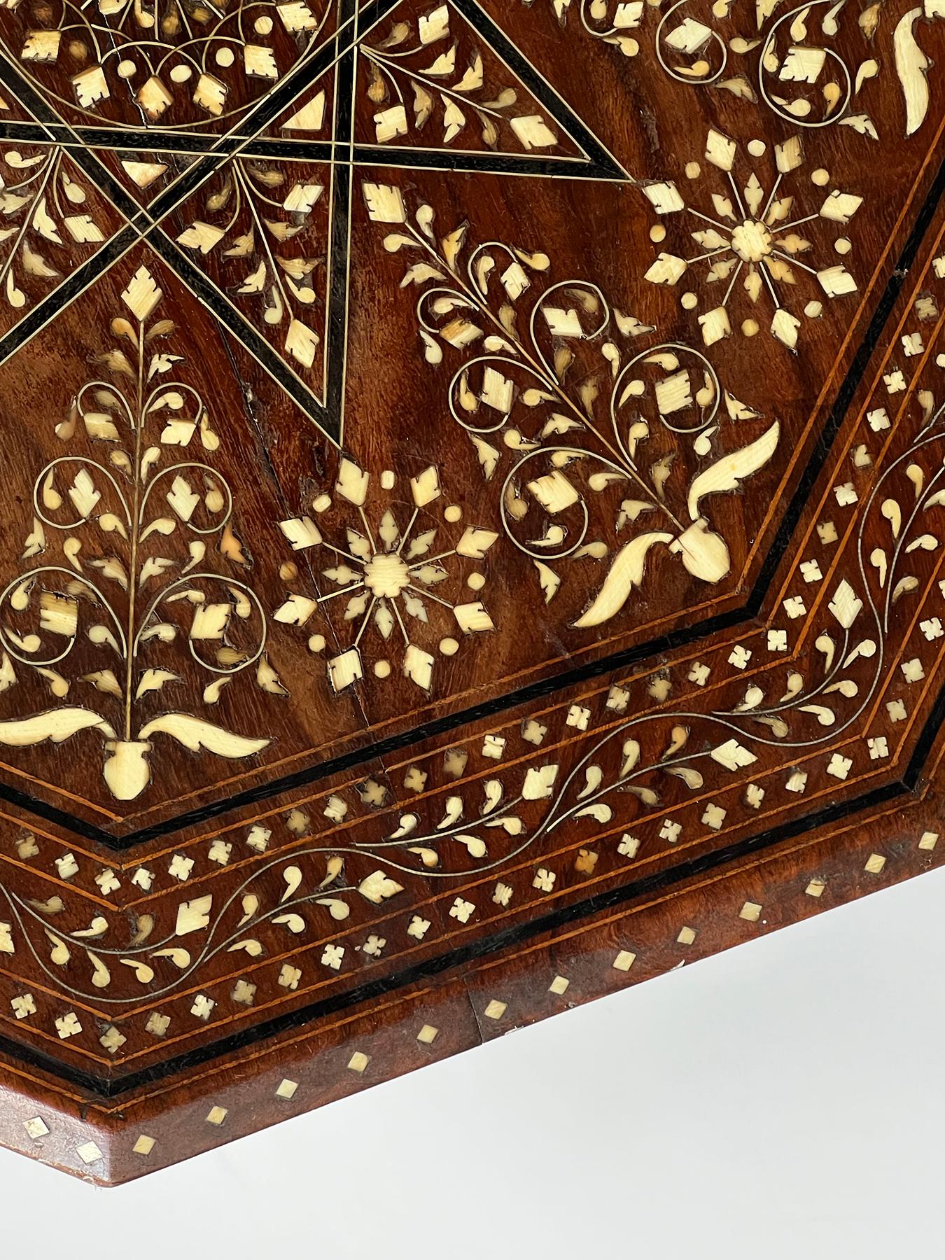 Early 20th Century Large Antique Anglo Indian Octagonal Side/traveling Table For Sale