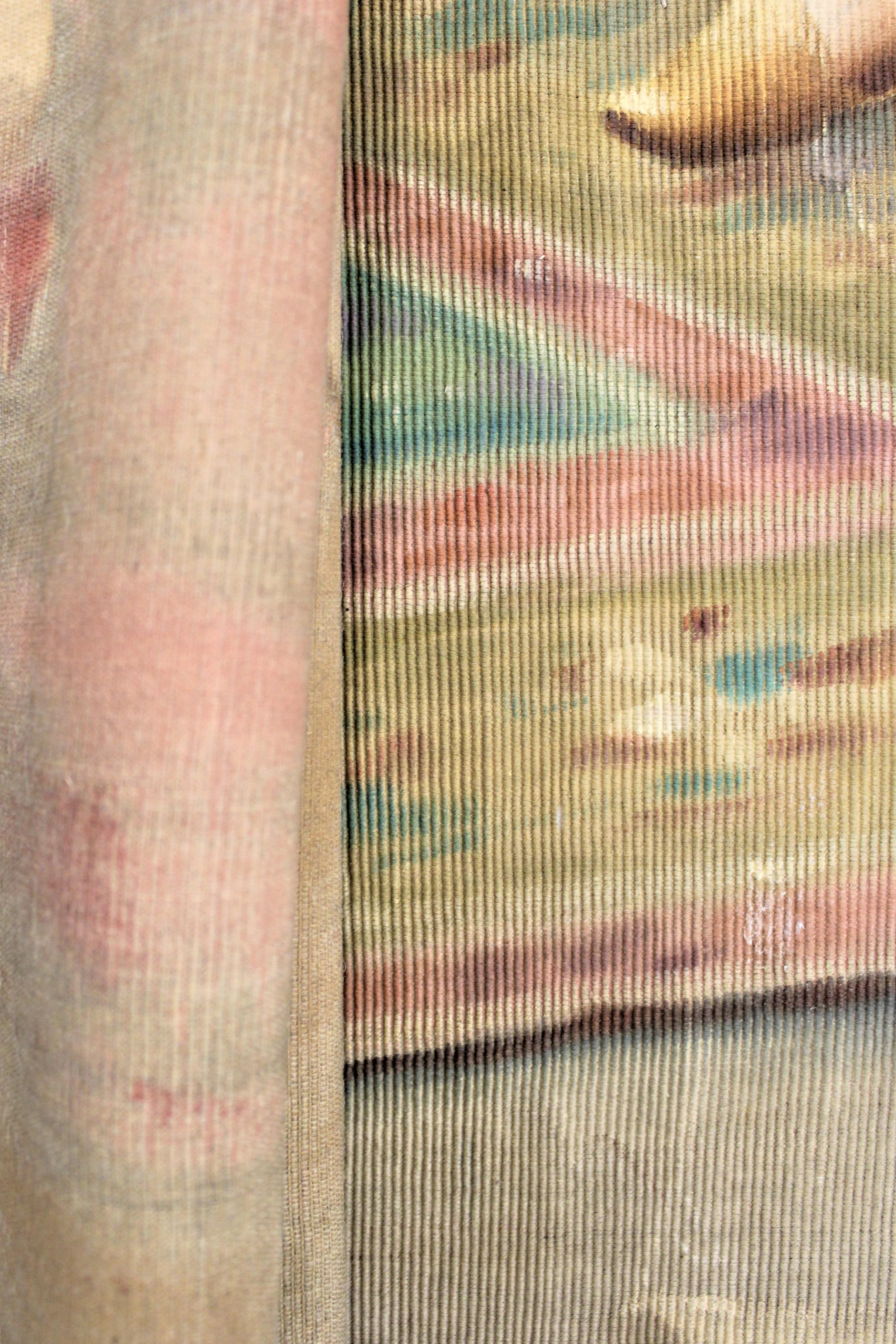 Tissu Grande peinture anglo-indienne ancienne sur tissu tissé représentant une danseuse féminine en vente
