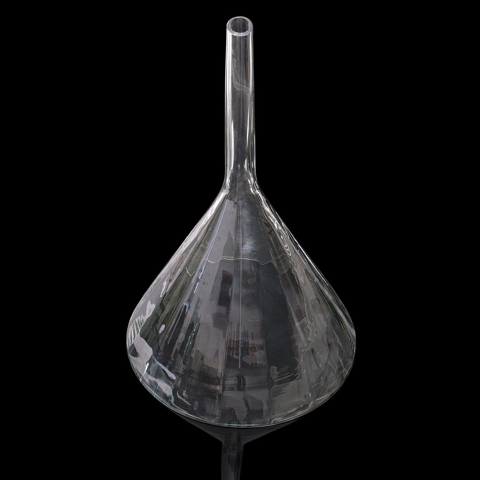 20th Century Large Antique Apothecary Funnel, Continental, Glass, Chemistry, Edwardian, 1910 For Sale