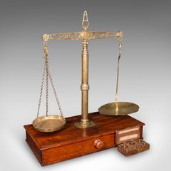 Large Antique Apothecary Weighing Scales, English, Countertop Balance, Victorian