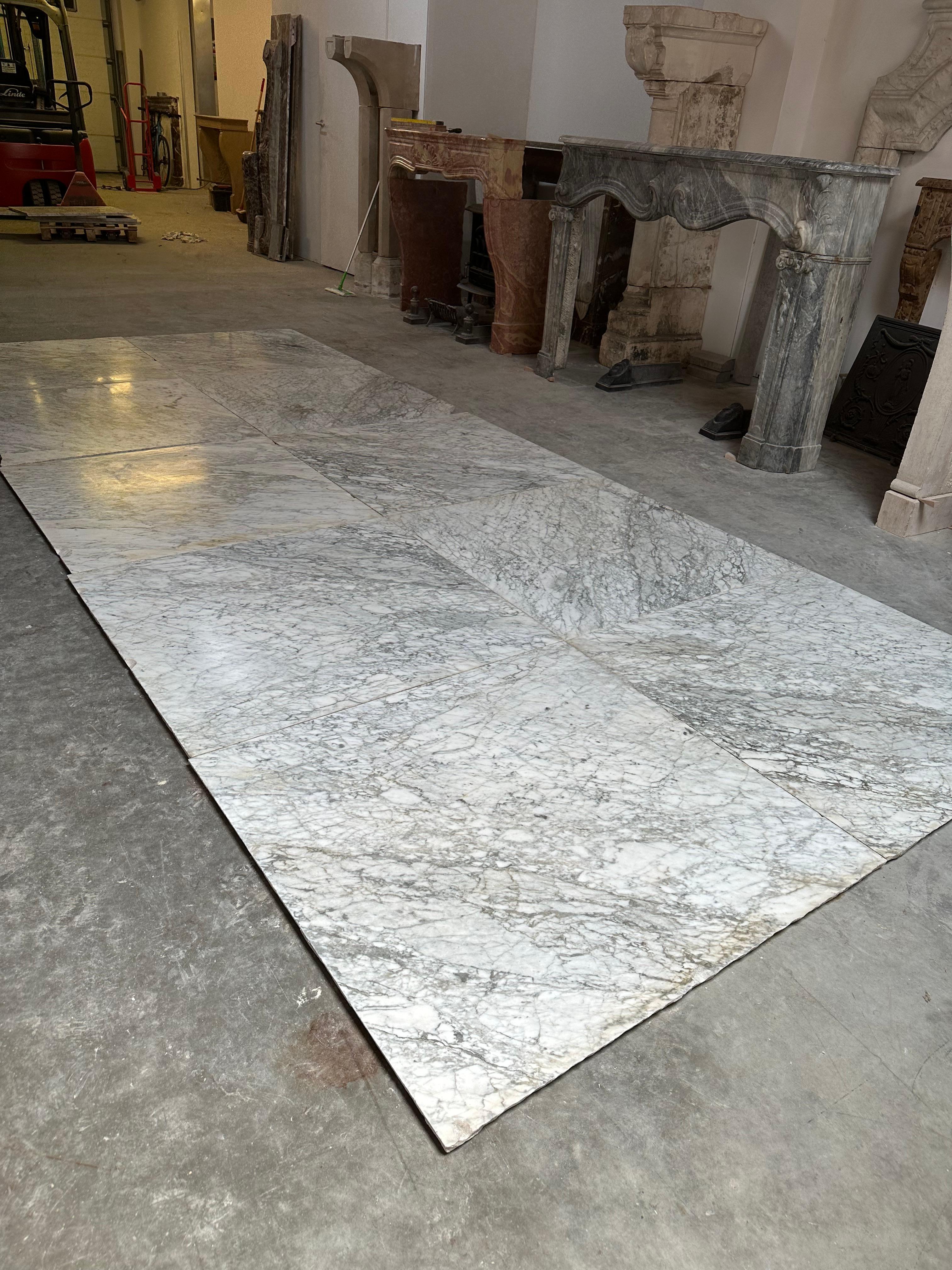 Large Antique Arbescato Marble Floor Tiles For Sale 6