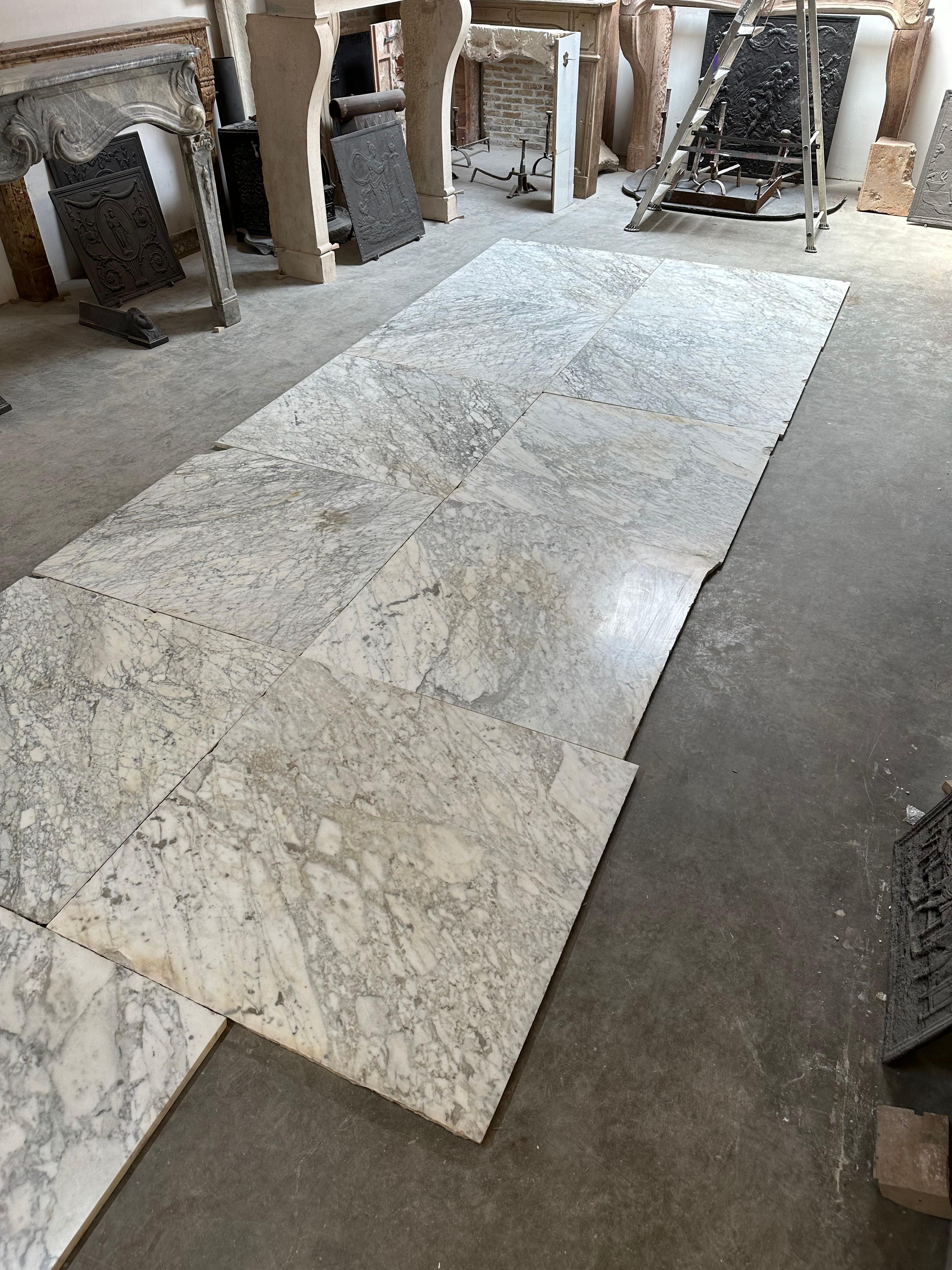 Large Antique Arbescato Marble Floor Tiles For Sale 9