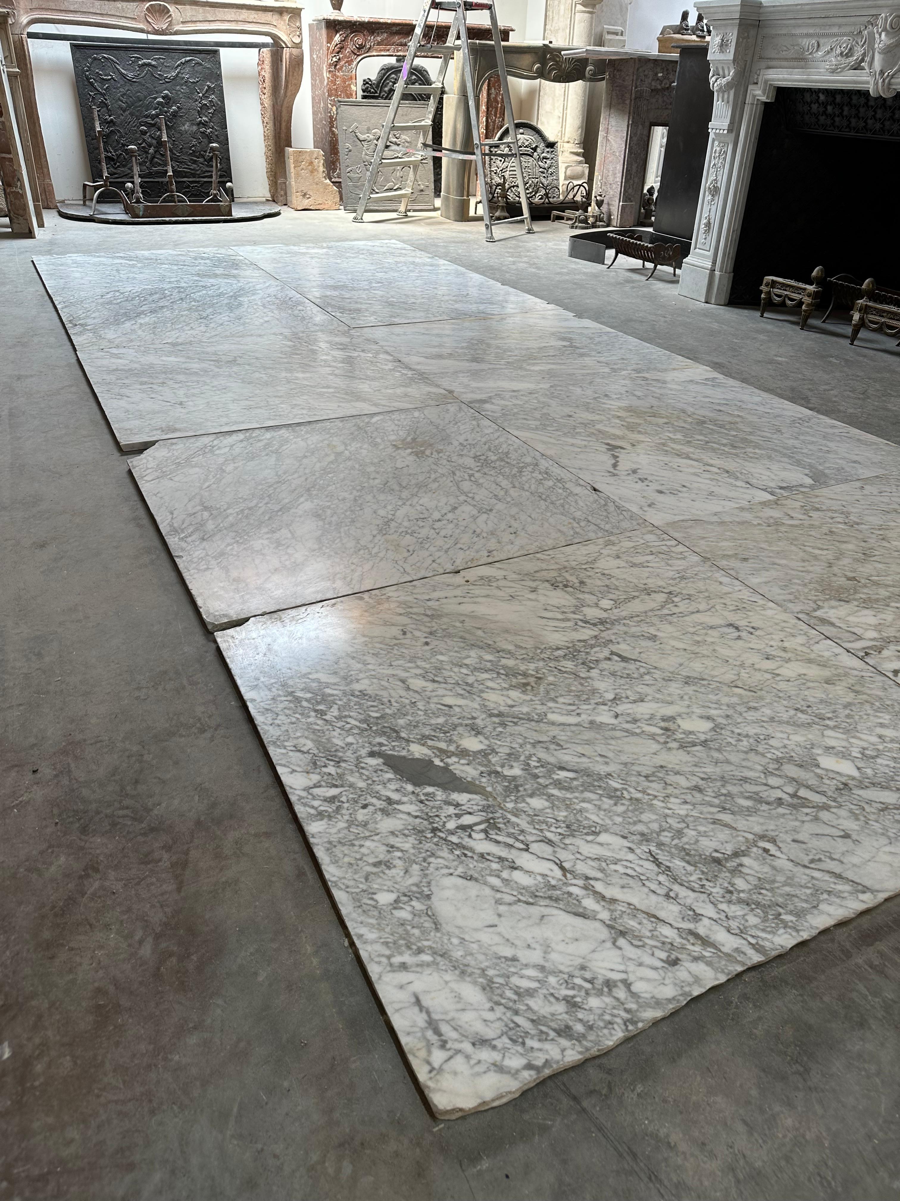 Large Antique Arbescato Marble Floor Tiles In Good Condition For Sale In Haarlem, Noord-Holland