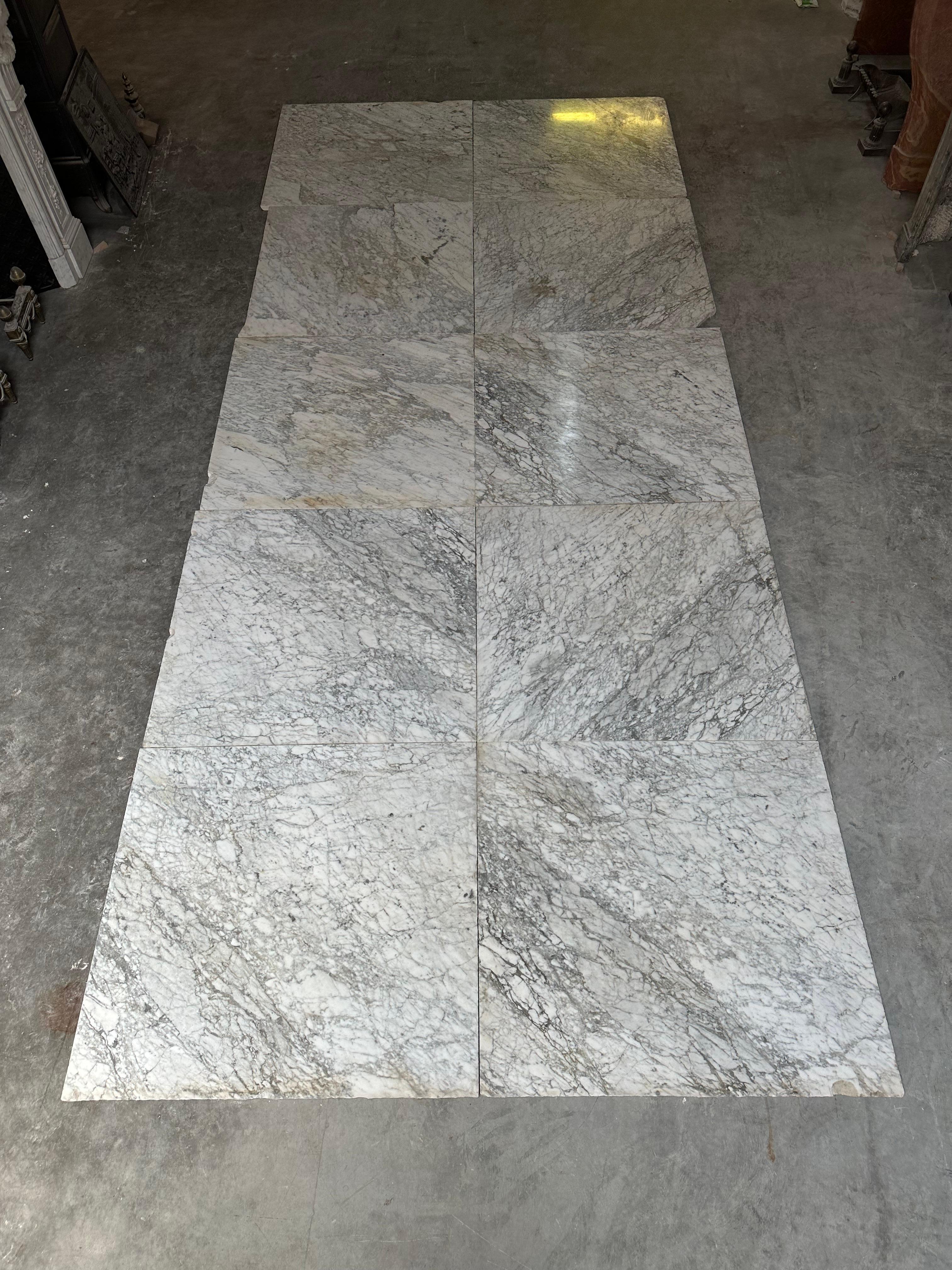Large Antique Arbescato Marble Floor Tiles For Sale 3
