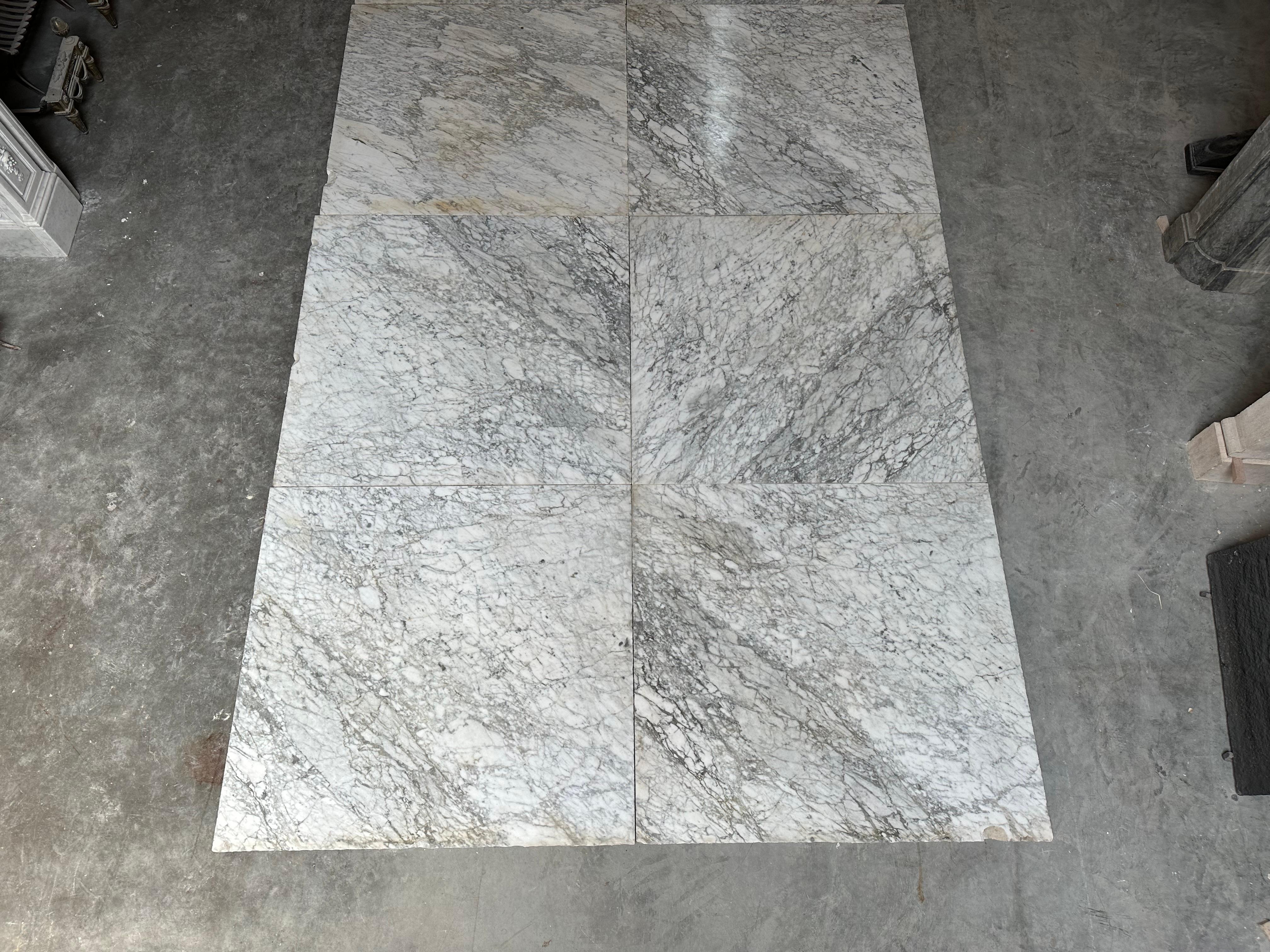 Large Antique Arbescato Marble Floor Tiles For Sale 4