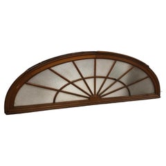 Large Antique Arched Transom Palladian Window in a Oak Frame Early 20th Century 
