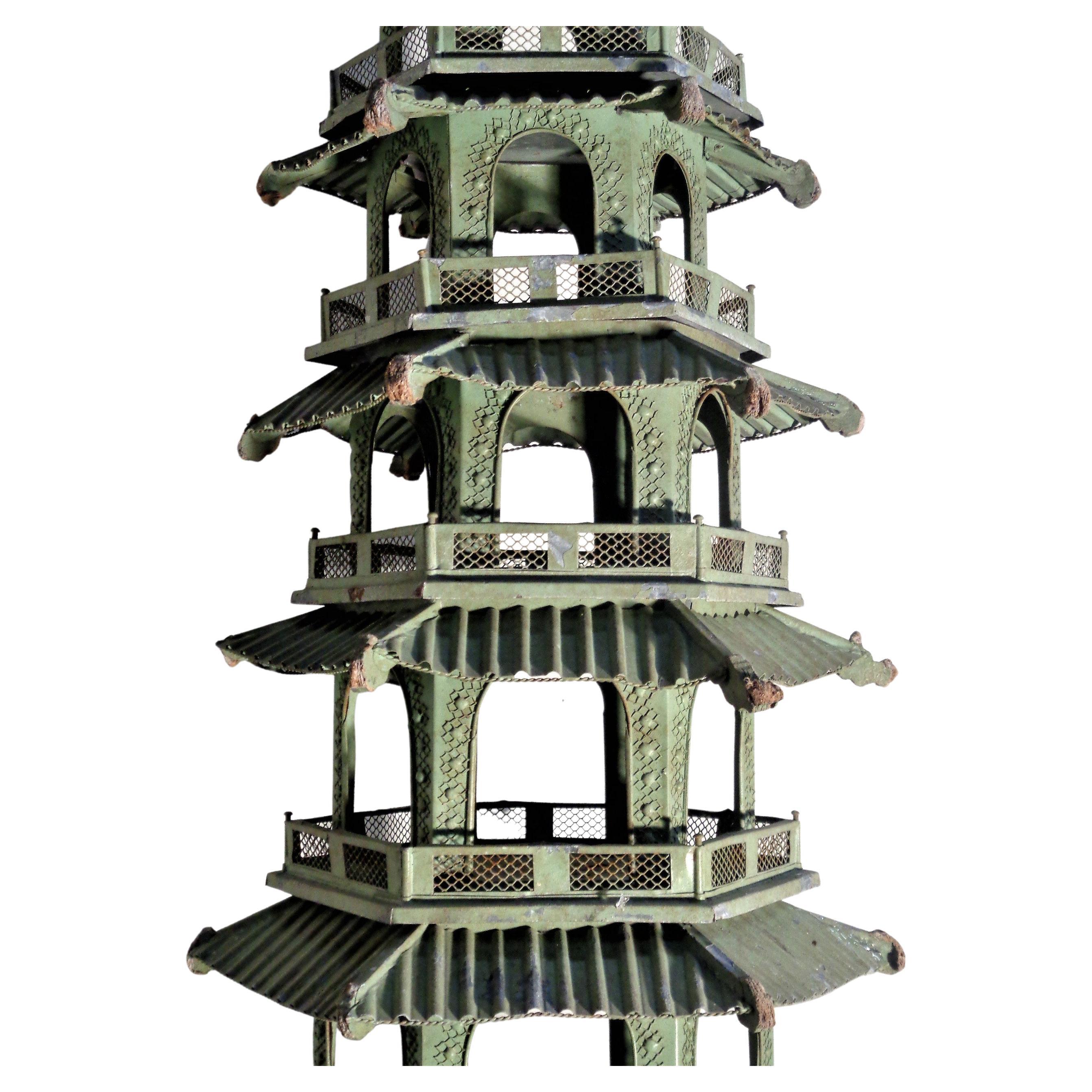 Hand-Carved Large Antique Architectural Pagoda