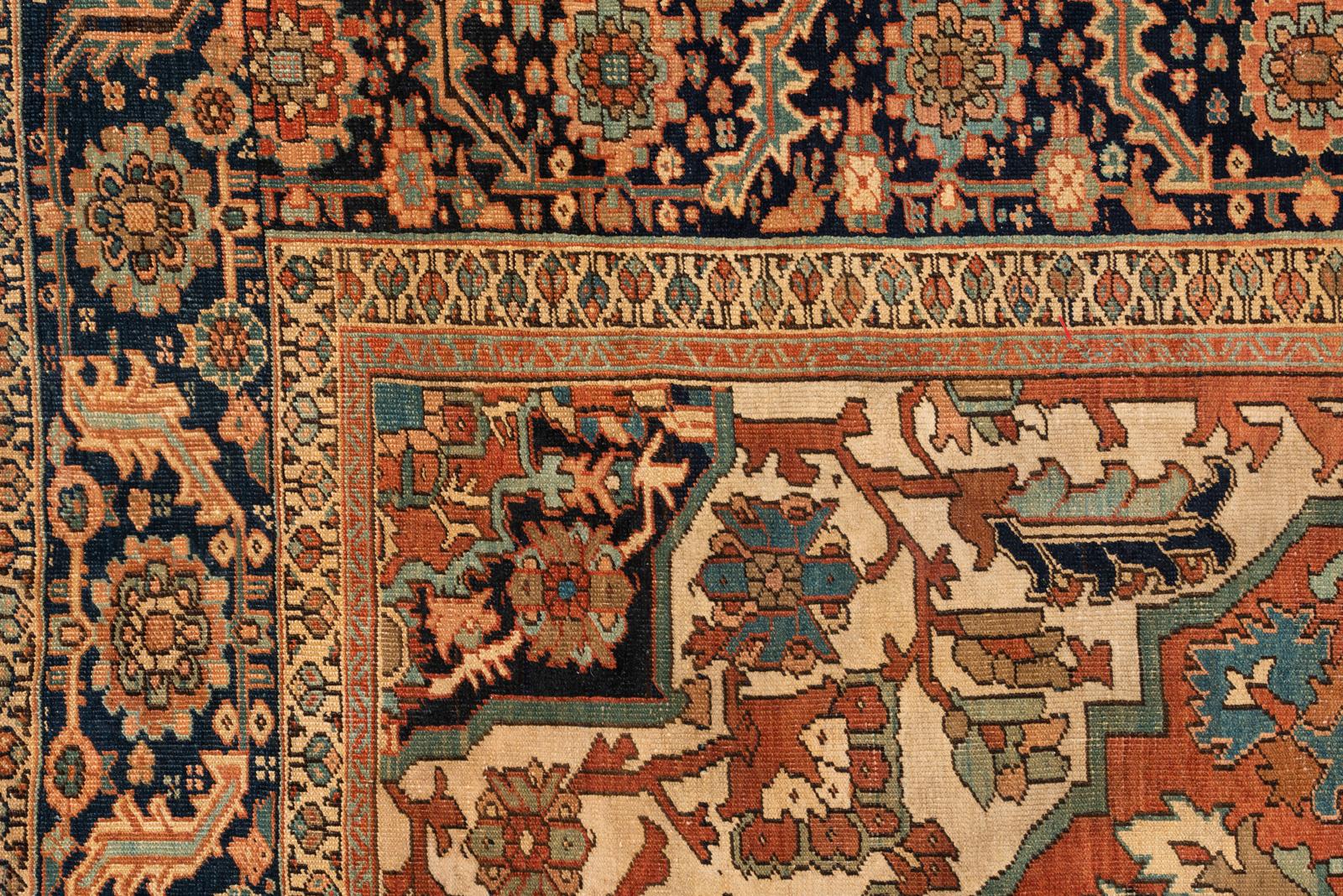 Wool Large Antique Oriental  Carpet For Sale
