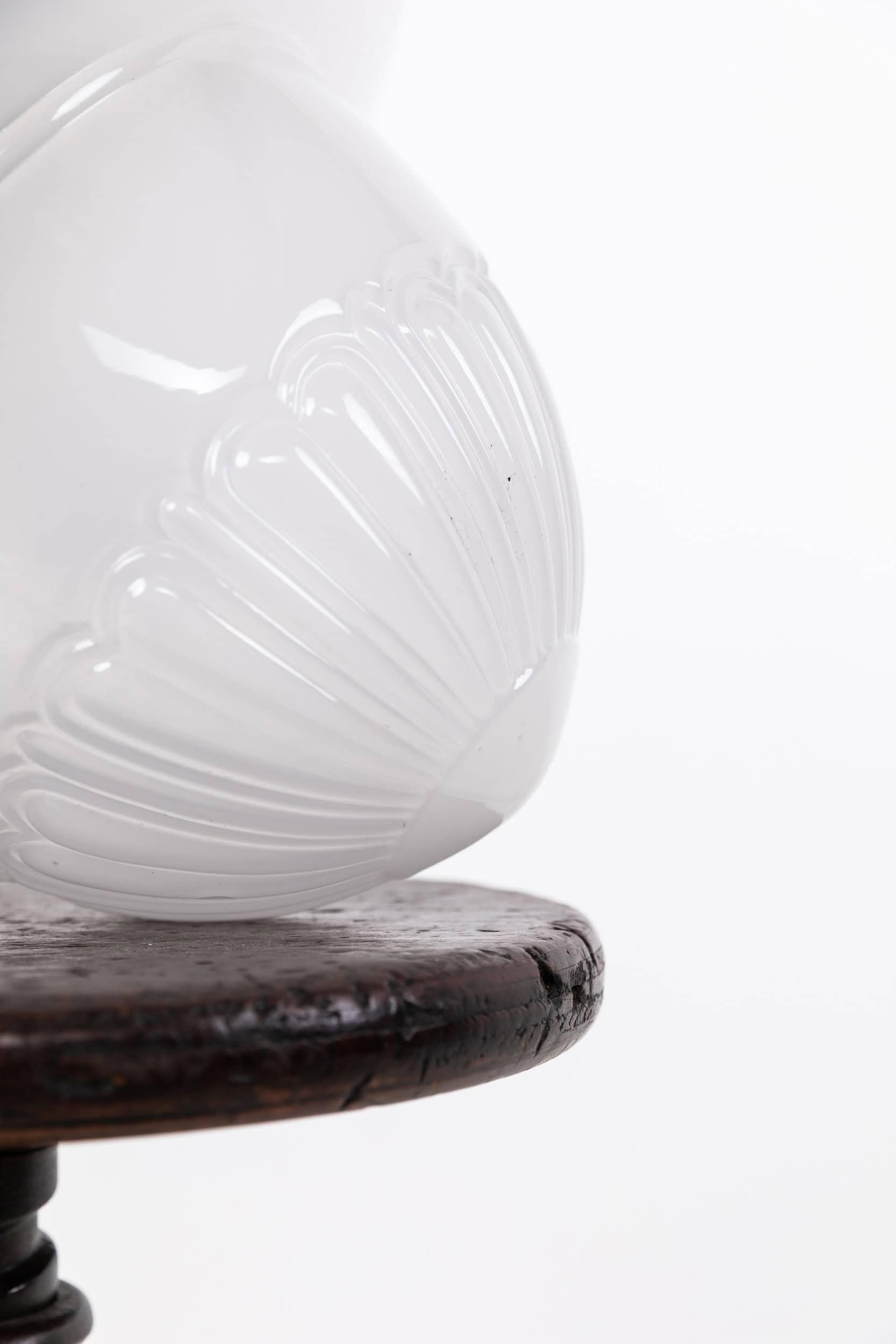 Large Antique Art Deco Benjamin 'Bencolite' Opaline Glass Pendant Lamp, C.1930 1