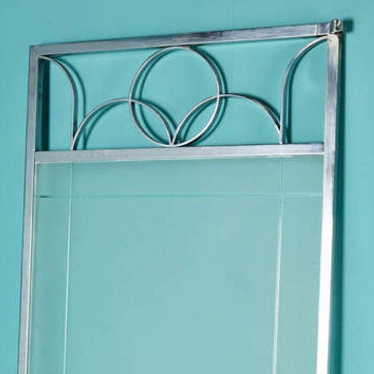English Large Antique Art Deco Glass Door For Sale