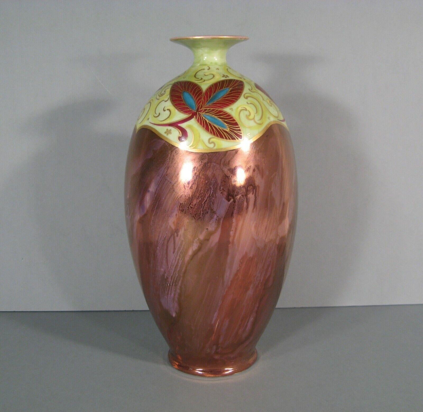 Large Antique Art Deco Limoges Porcelain Vase (1930s) - D&C° - 1Y203 4