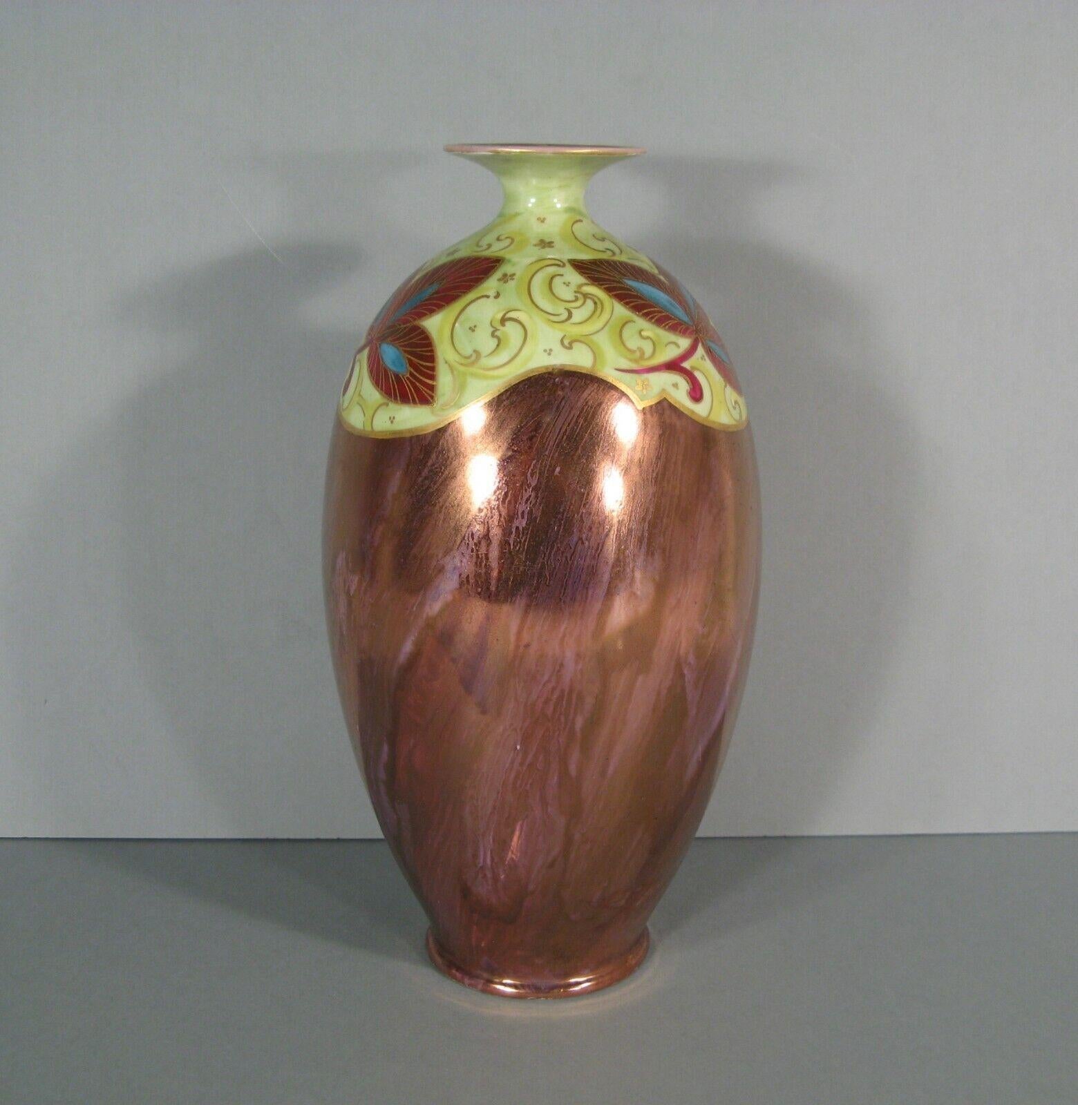 French Large Antique Art Deco Limoges Porcelain Vase (1930s) - D&C° - 1Y203