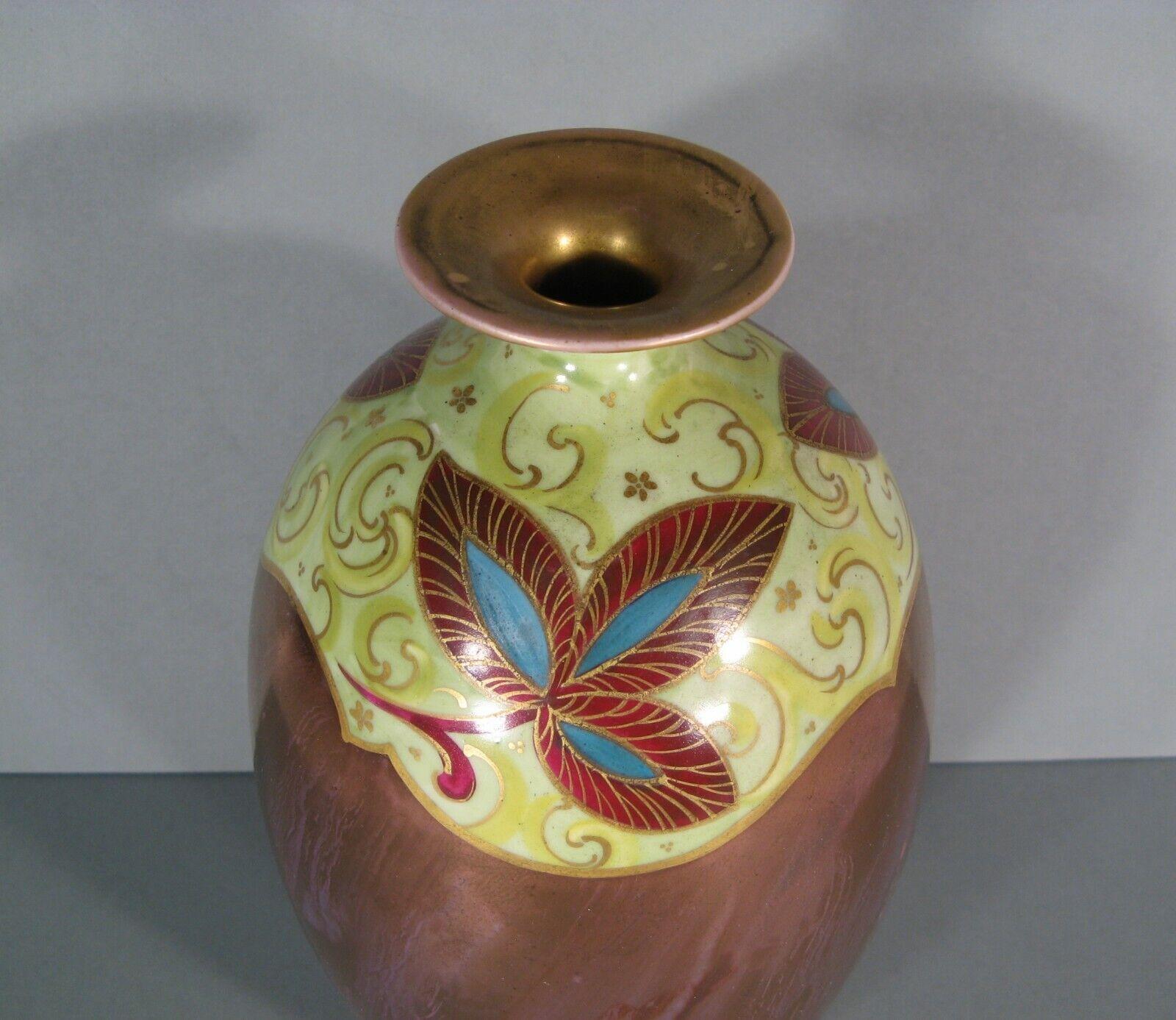Large Antique Art Deco Limoges Porcelain Vase (1930s) - D&C° - 1Y203 2