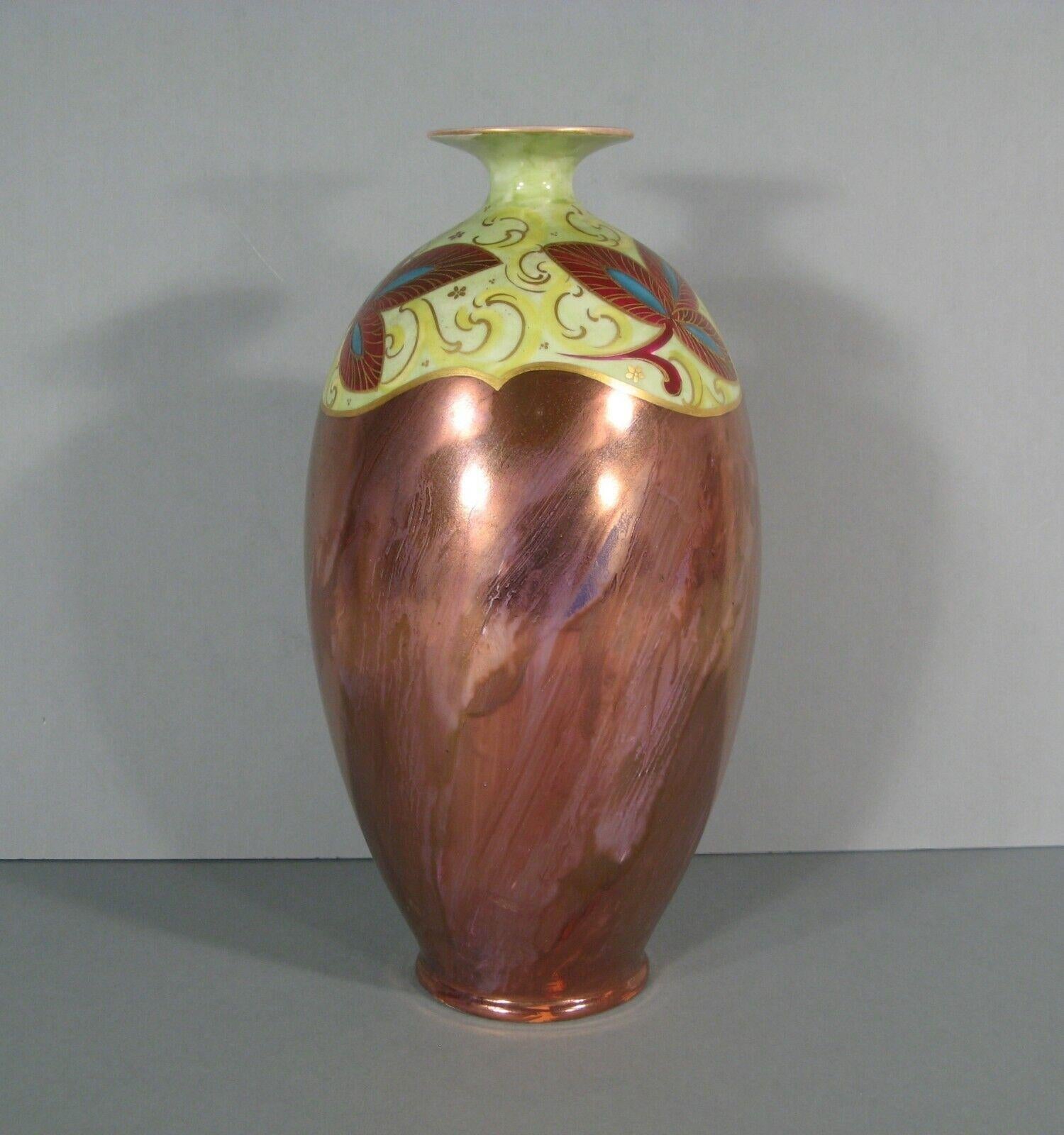 Large Antique Art Deco Limoges Porcelain Vase (1930s) - D&C° - 1Y203 3