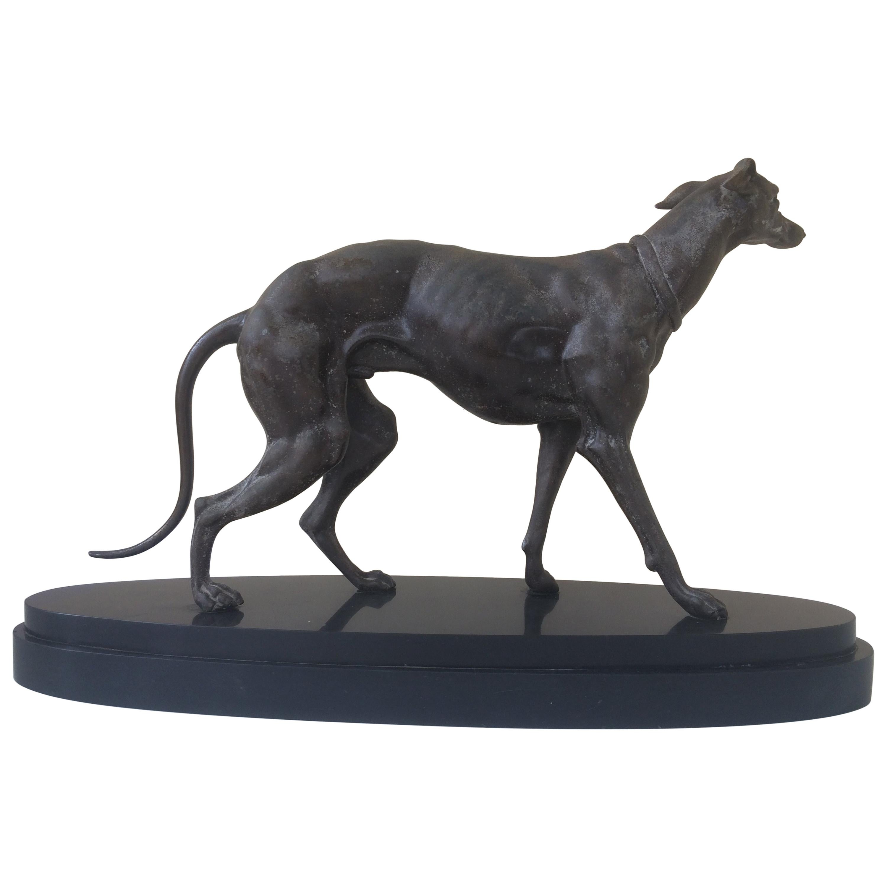 Couple Hounds Figurine Gift Idea Male and Female Greyhounds Sculpture on Base Two Hunting Dogs Vintage Statue