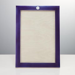 Grand cadre photo ancien en argent sterling et émail, Angleterre 1927