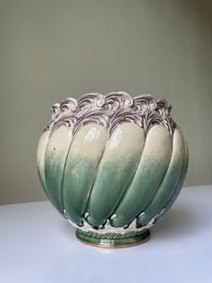 Large Antique Eichwald Art Nouveau Majolica Jardinière, 1920s