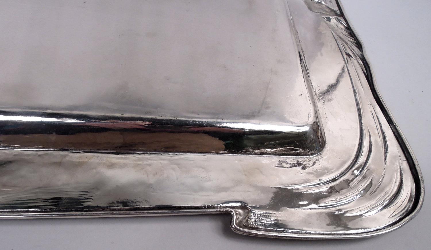 Bandeja grande de plata austriaca antigua Art Nouveau en Bueno estado para la venta en New York, NY