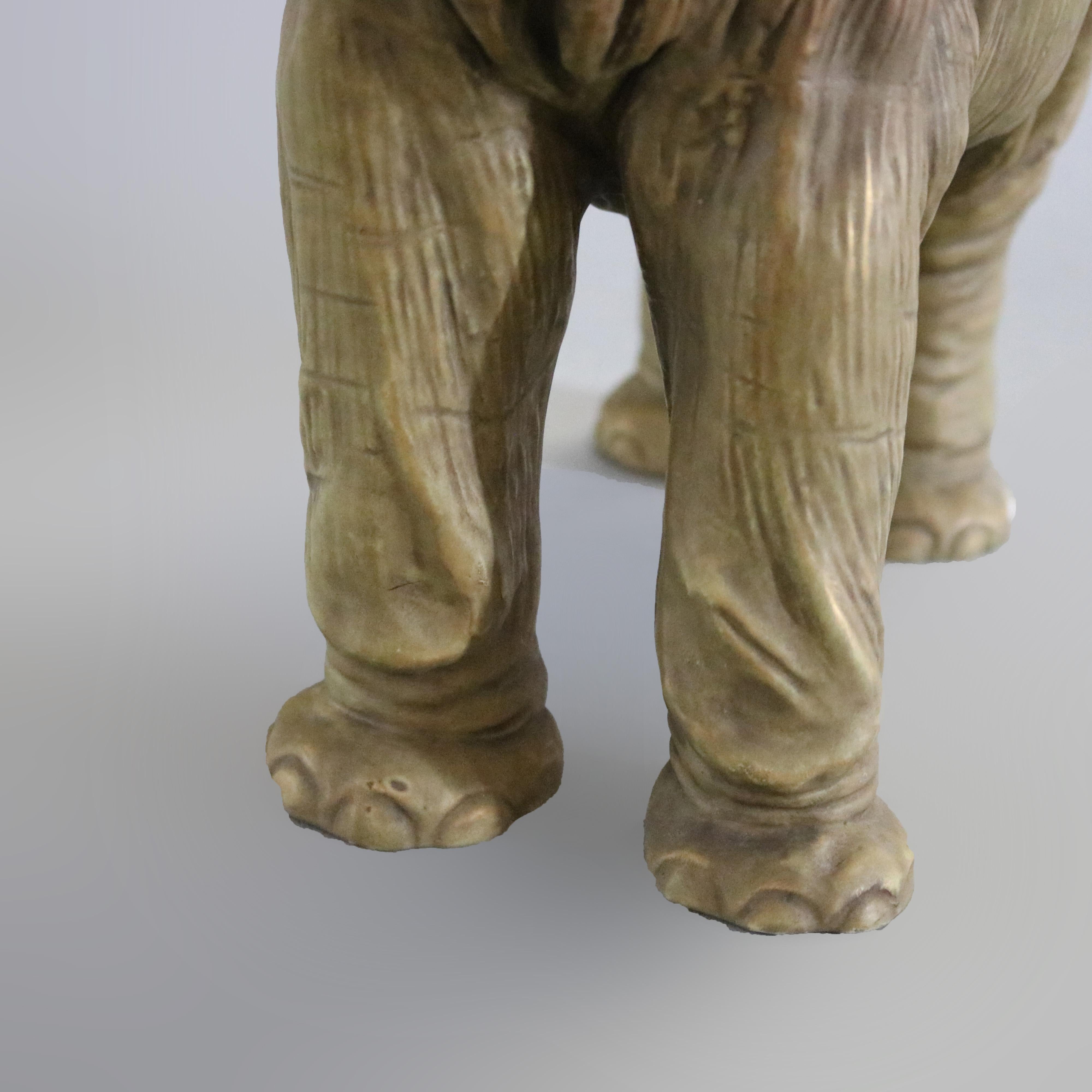 Large Antique Austrian Teplitz Amphora Pottery Figural Elephant Sculpture C 1900 2