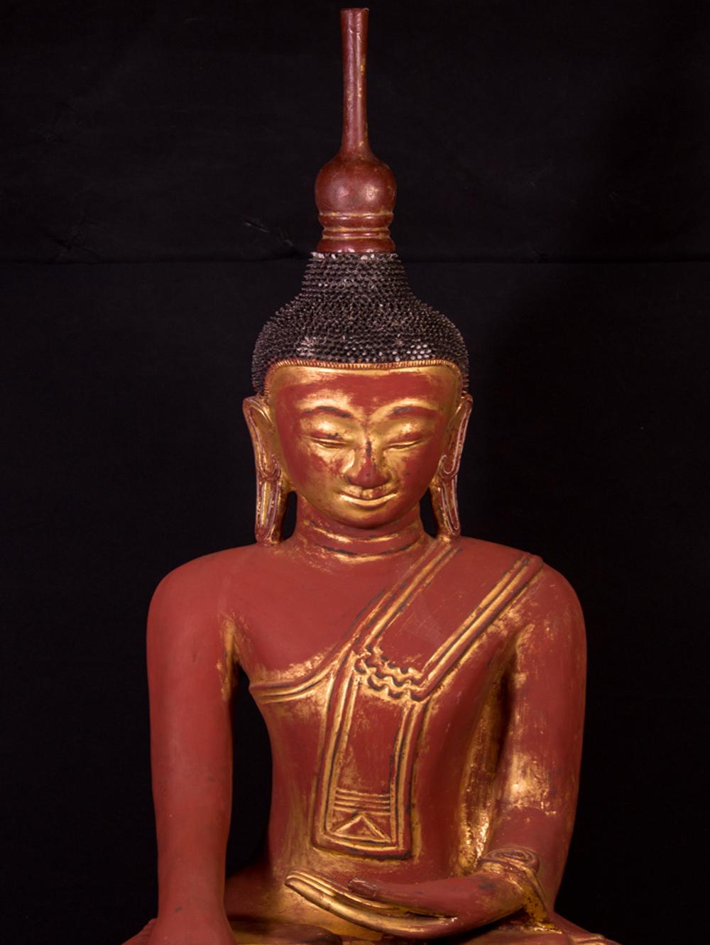 Large Antique Ava Buddha Statue from Burma For Sale 4