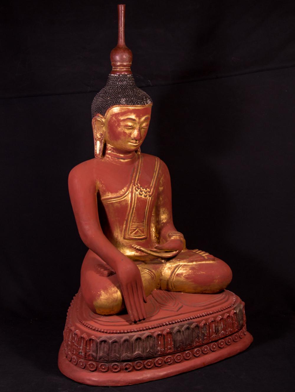 Large Antique Ava Buddha Statue from Burma For Sale 5