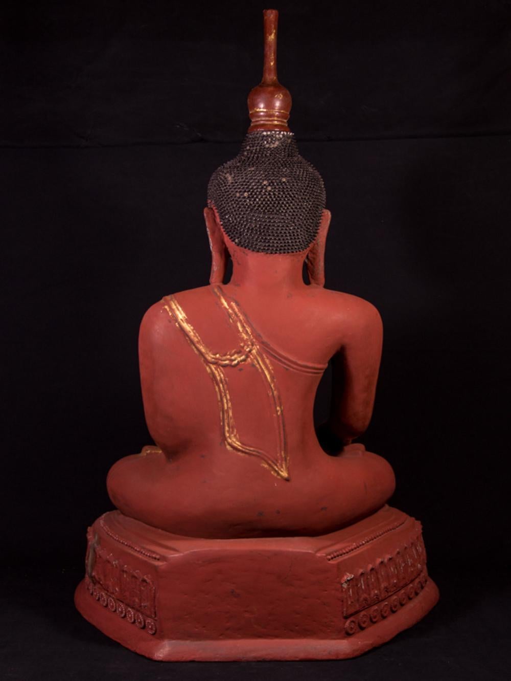 Large Antique Ava Buddha Statue from Burma For Sale 7